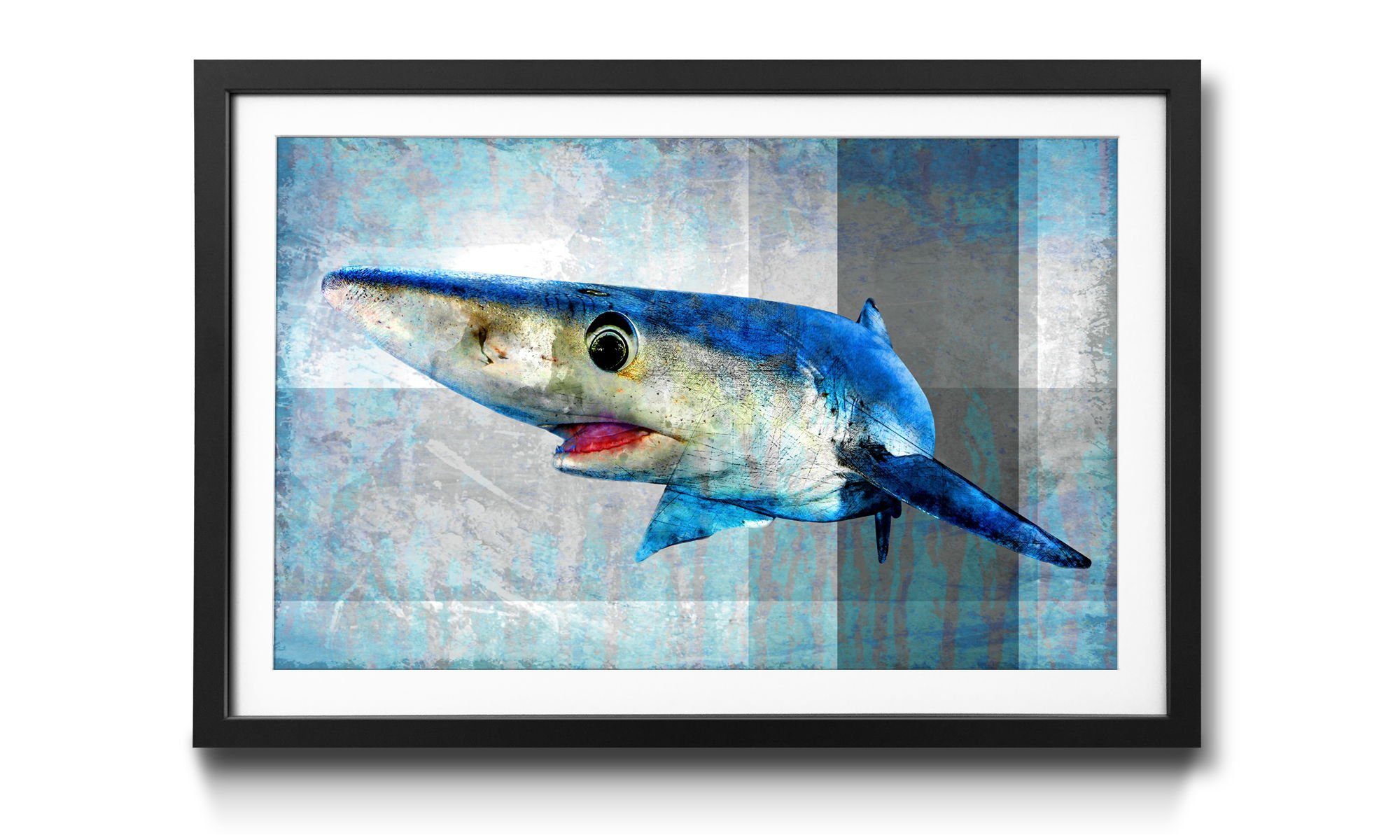 Kunstdruck 4 WandbilderXXL in Wandbild, Mr. erhältlich Shark, Hai, Größen