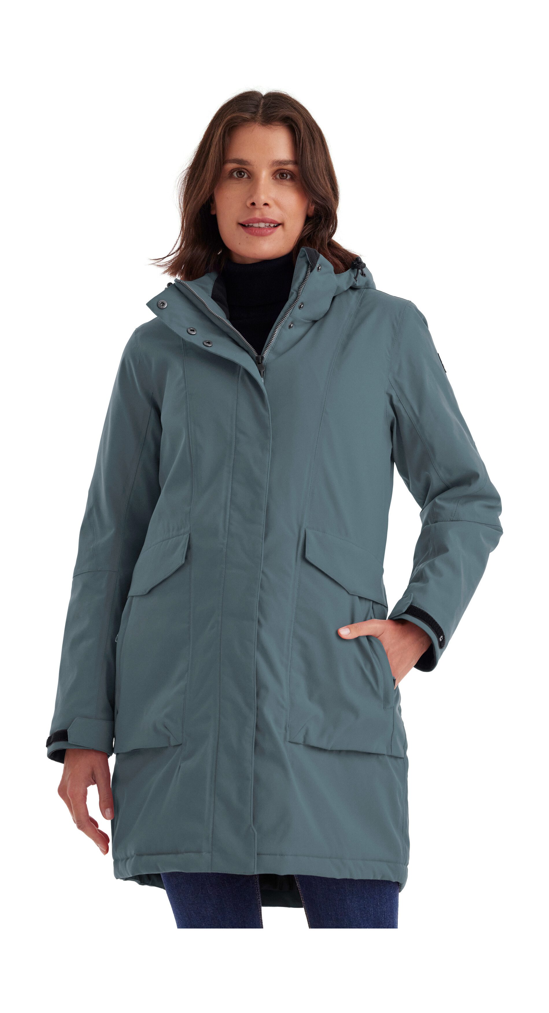 Killtec Parka Damen Funktionsparka Wasserdichter, atmungsaktiver Damenparka mit abnehmbarer Kapuze