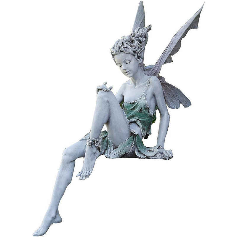 Leway Dekofigur »Sitzende Feengartenfigur, Kunstharz-Feengartenfigur, geflügelte Feenfigur«