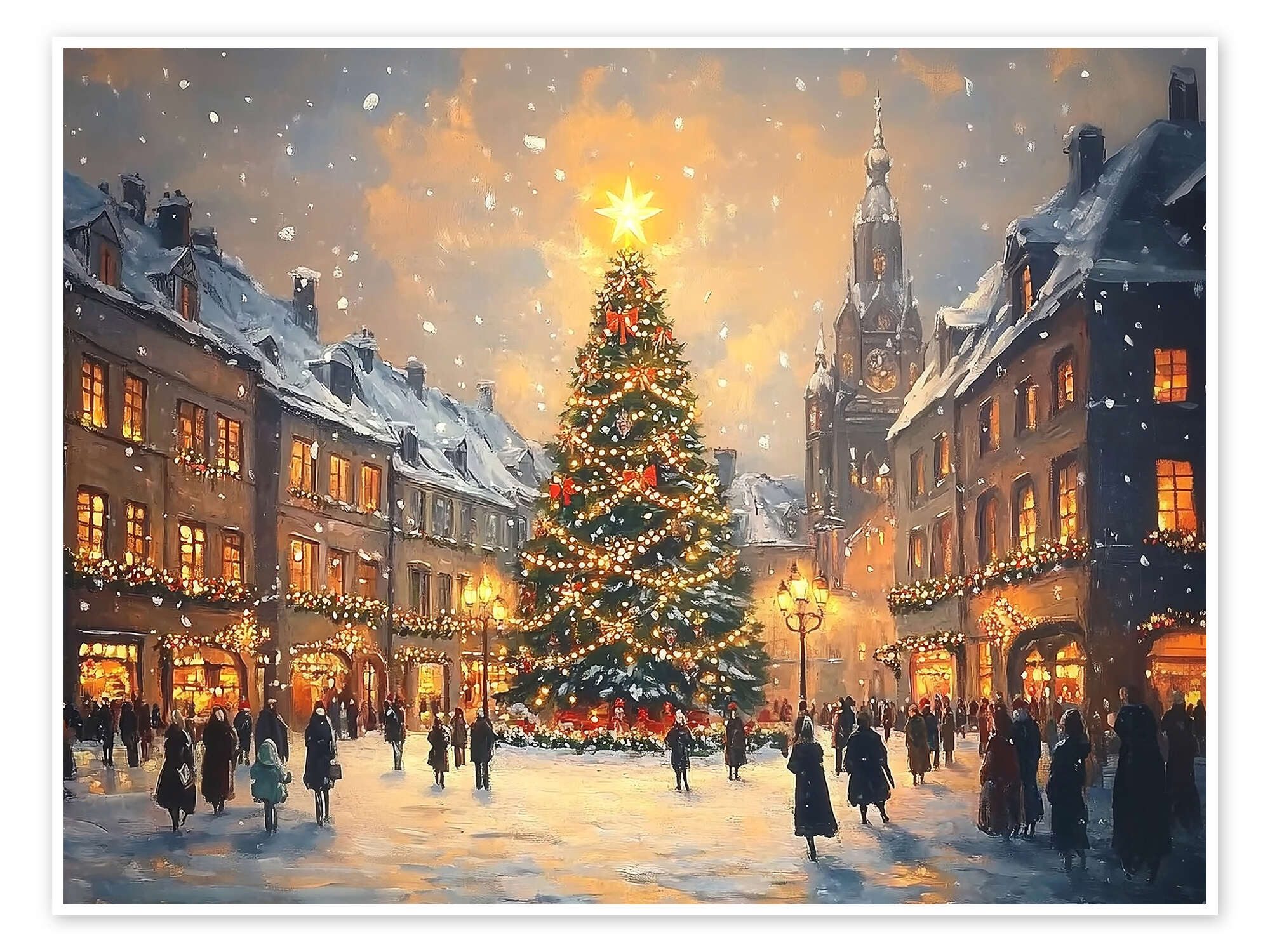 Posterlounge Wandbild Weihnachtsbaum am Marktplatz, TAlex, erhältlich als Poster, Leinwandbild, Wandsticker oder Acrylglasbild