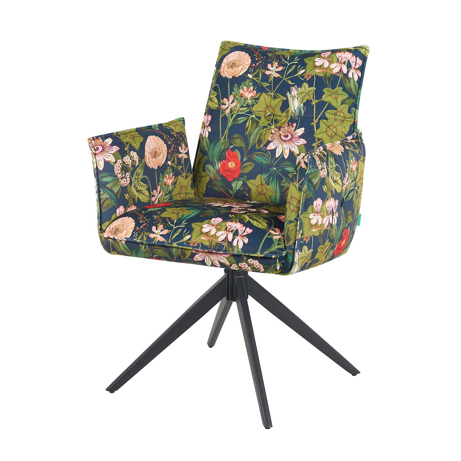 DUBI Möbel Polsterstuhl Mika-Nina (2 St), Federkern, pulverbeschichtet, 360° drehbar im 2er-Set