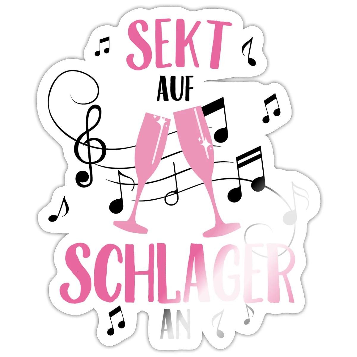 Spreadshirt Aufkleber Schlager Fanartikel, Sekt Auf, Schlager An Sticker Aufkleber
