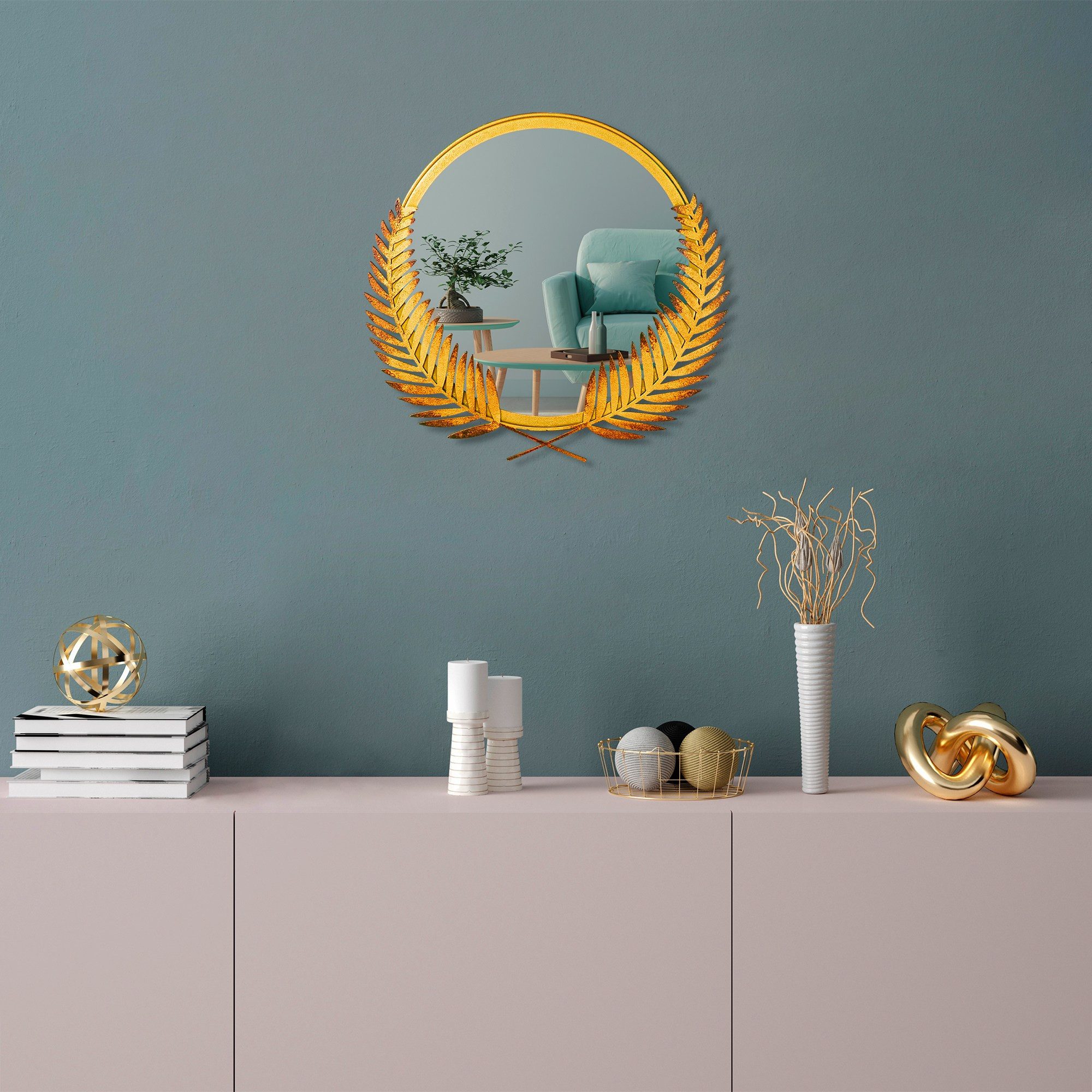 Skye Decor Wandspiegel 100% METAL (Thickness: 1,5 mm), 34 x 35 cm U1506