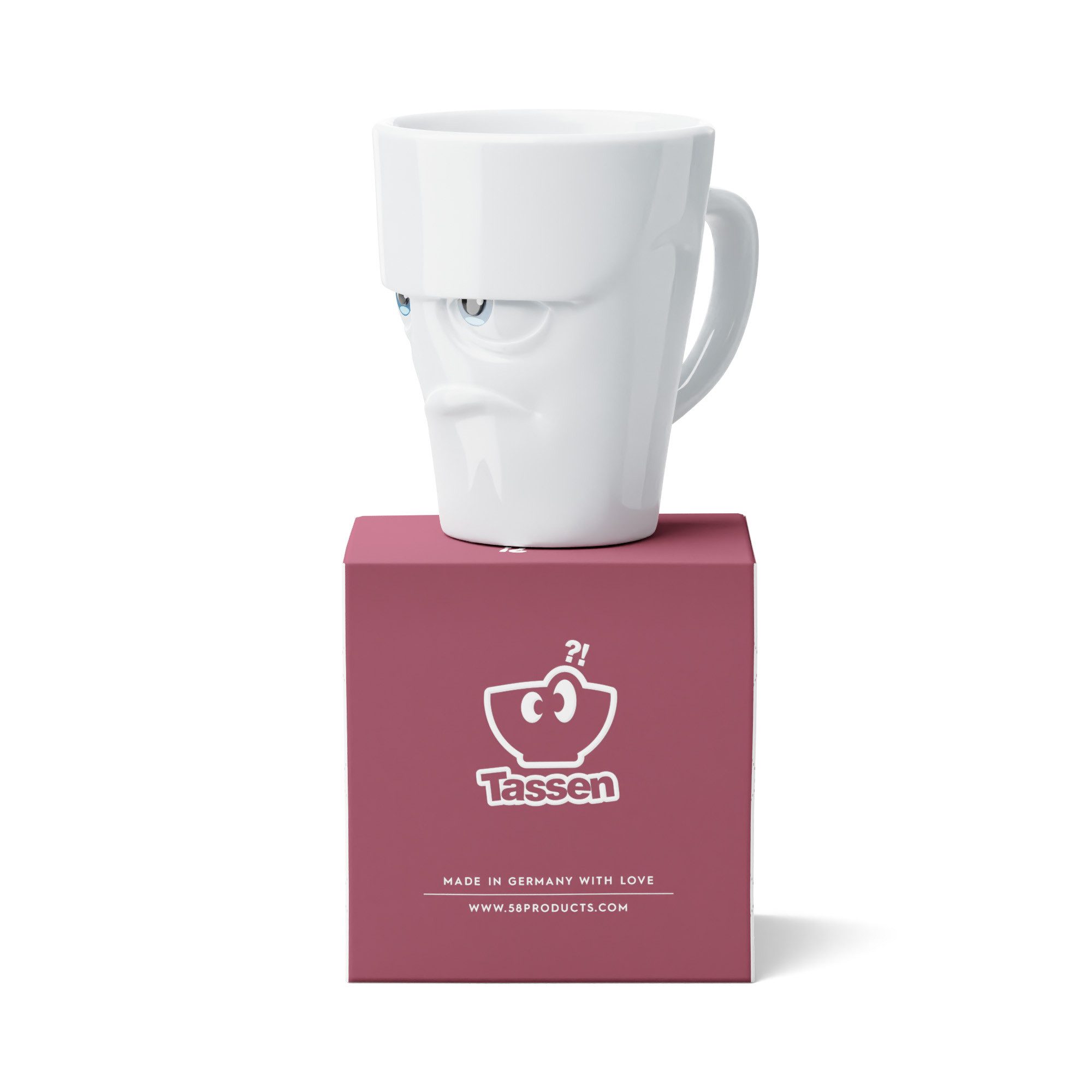 FIFTYEIGHT PRODUCTS Becher Henkelbecher Grummelig - Movie Edition - 350 ml Kaffeebecher, Hartporzellan, Spülmaschinenfest und Mikrowellengeeignet