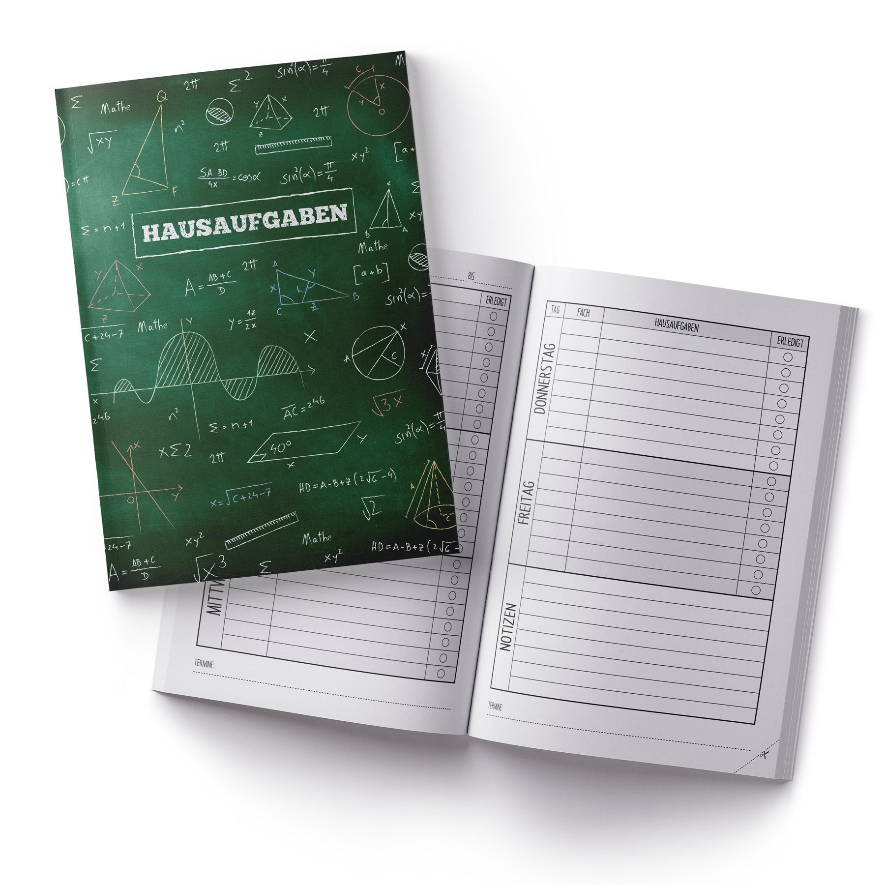 itenga Notizheft itenga Hausaufgabenheft Formeln Tafel (Motiv 40) DIN A5, 96 Seiten