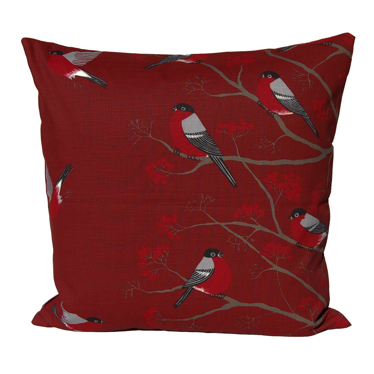 beties Подушкиbezug Beeren Vögel, (1 Stück), Подушкиhülle ca. 50x50 cm Deko-Kissen (marsala)