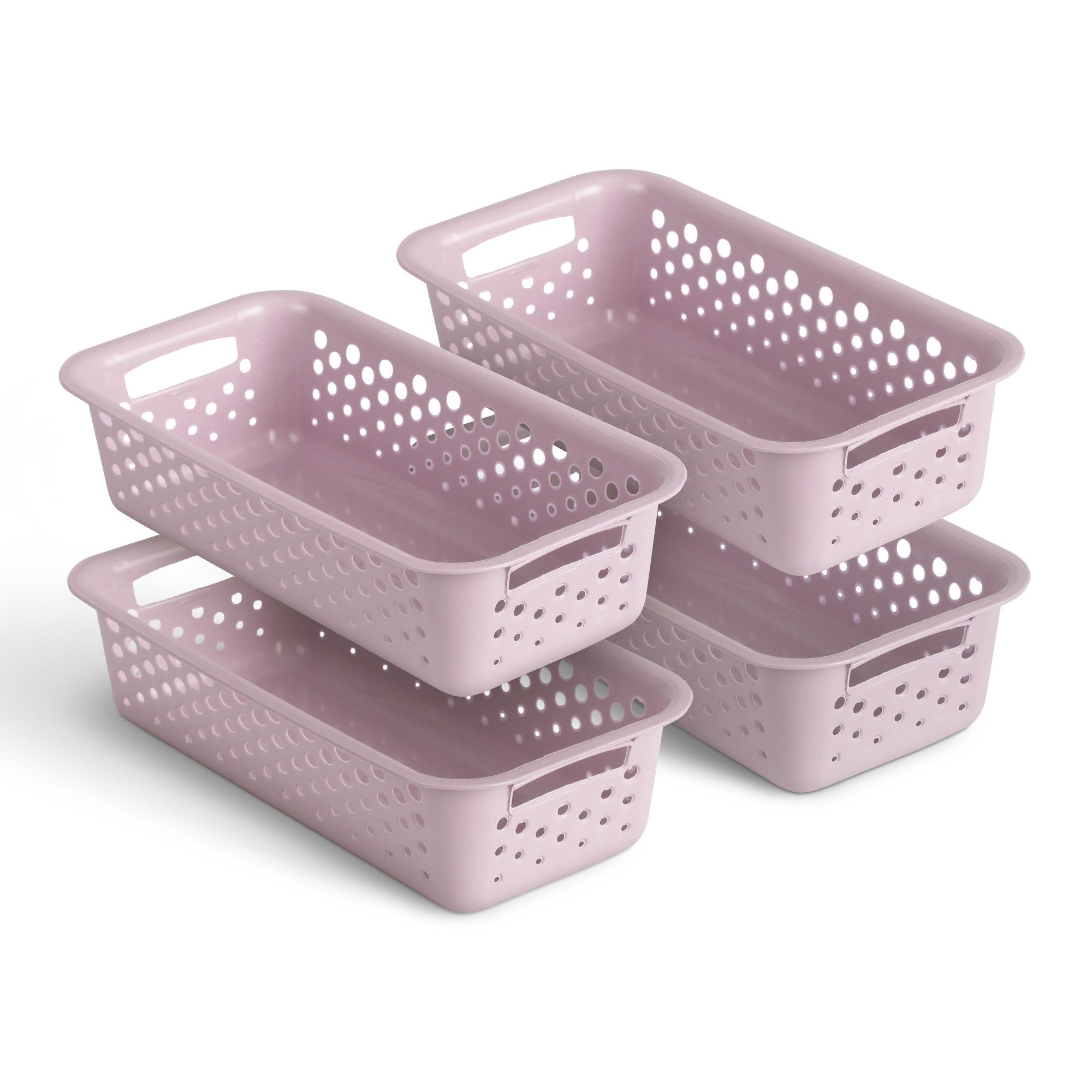 Pro Home Aufbewahrungskorb Modularer Kunststoffkorb Kunststoff Box (4 St), Aufbewahrungsbox mit Griffen - BPA-Frei - Organizer Körbchen Bad Küche