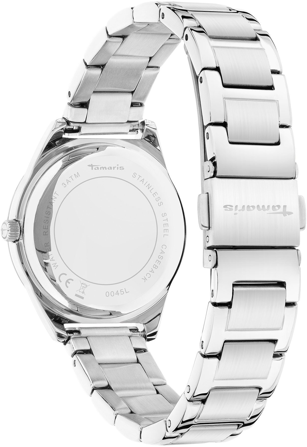 Tamaris Quarzuhr TT-0045-MQ TT-0045-MQ, Armbanduhr, Damenuhr, Edelstahlarmband, analog, Zirkonia (synth)