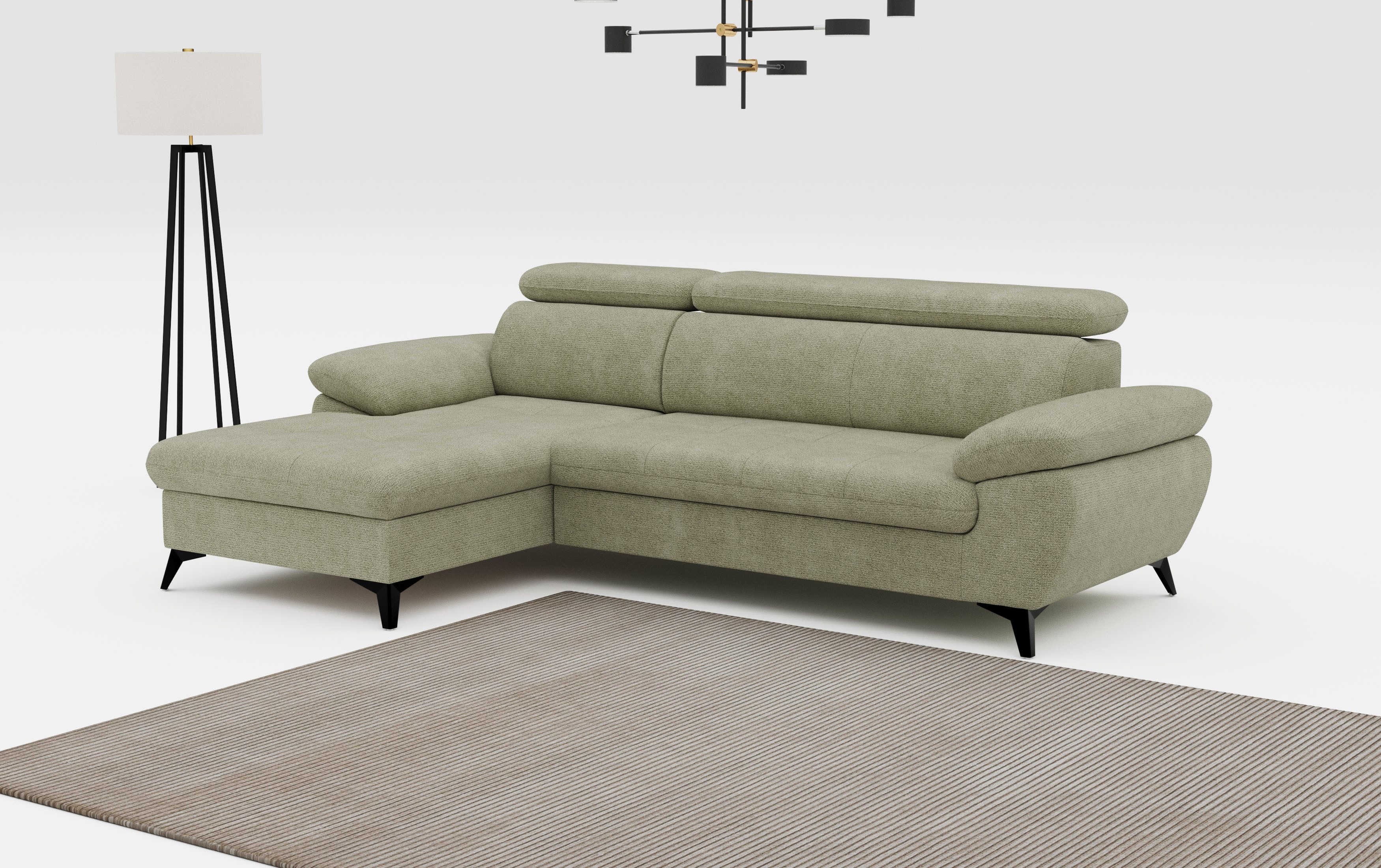COTTA Ecksofa Hudson L-Form, mit Kopfteilverstellung, günstig online kaufen