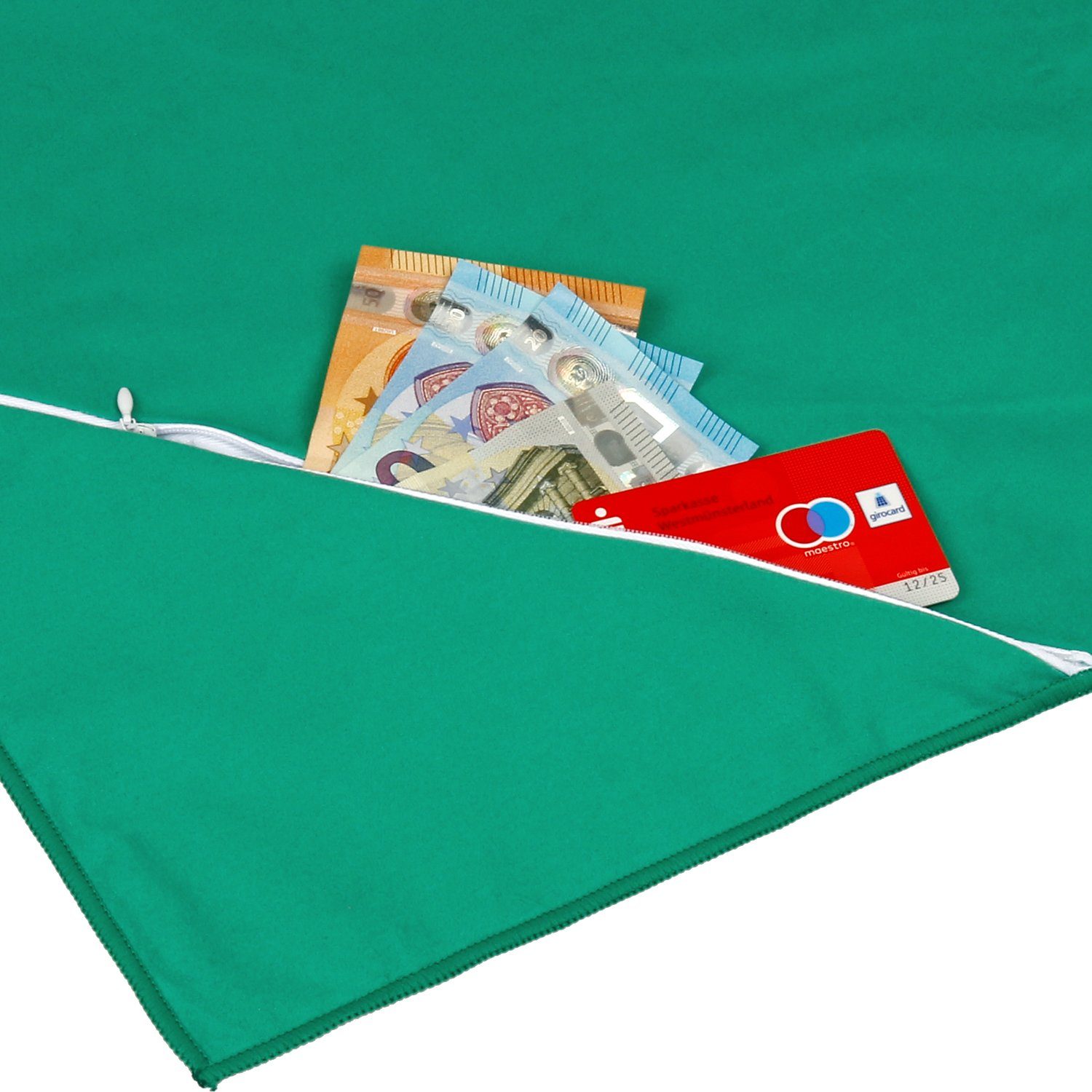 Mach1 Sporthandtuch Mikrofaser Sport Handtuch – kompakt & schnell trocknend, (1-St), Mit Reißverschlussfach – Bild 4 von 5