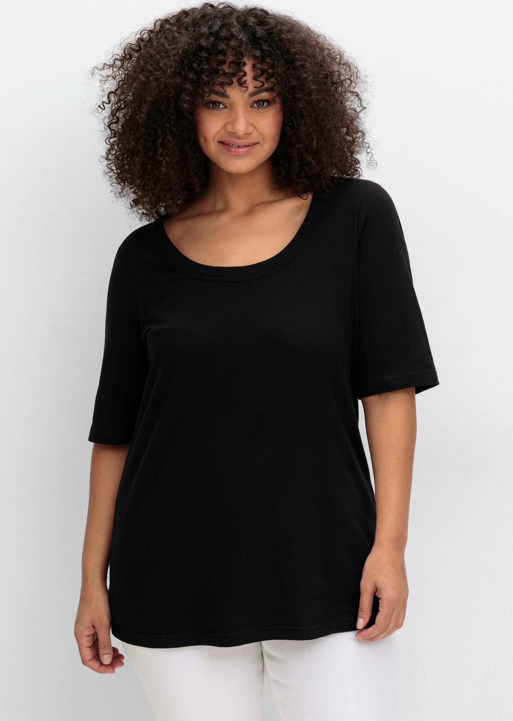 Sheego T-Shirt Rippshirt günstig online kaufen