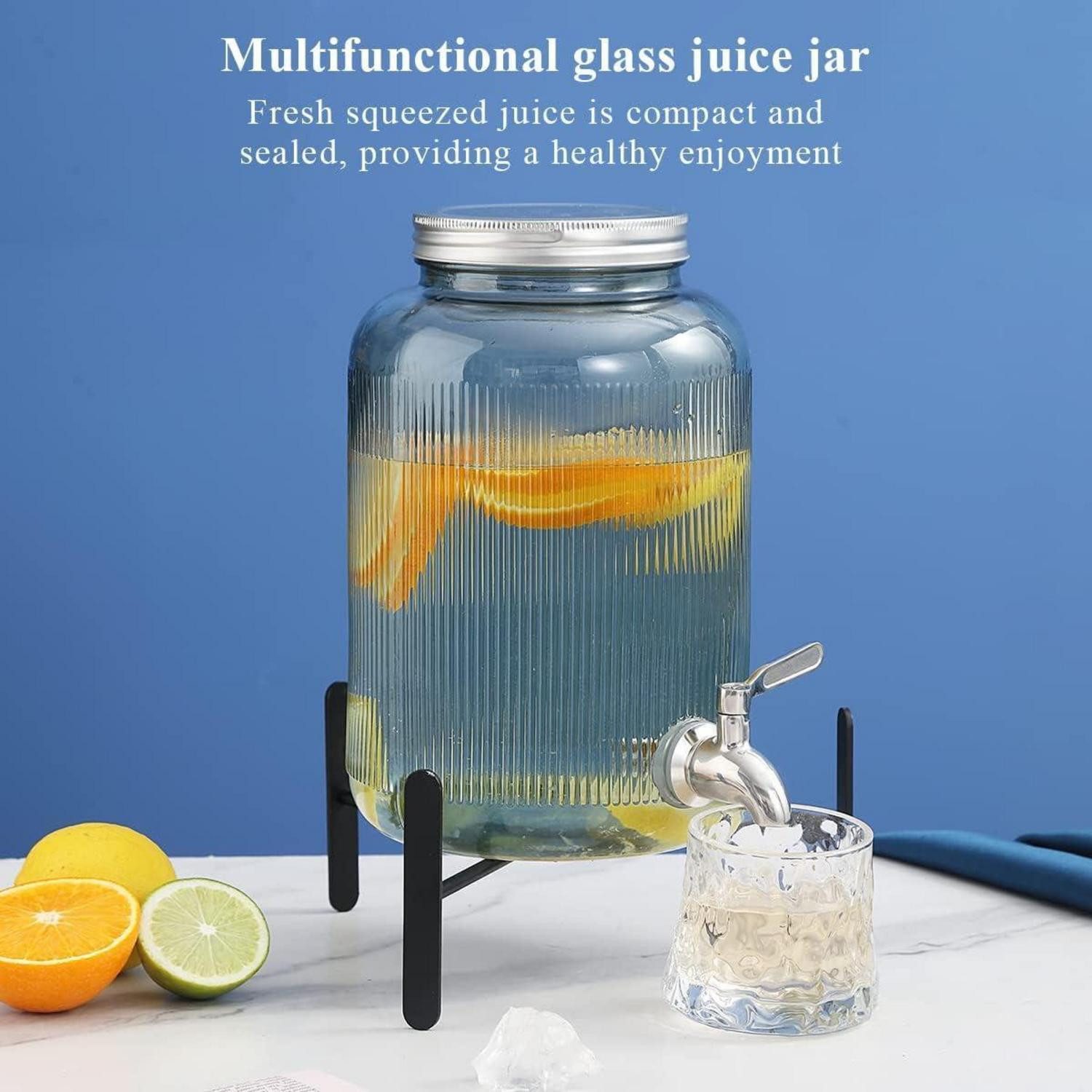 LuxusKollektion Getränkespender Getränkespender Glas 4L Edelstahlhahn Picknick grün 3. Grün