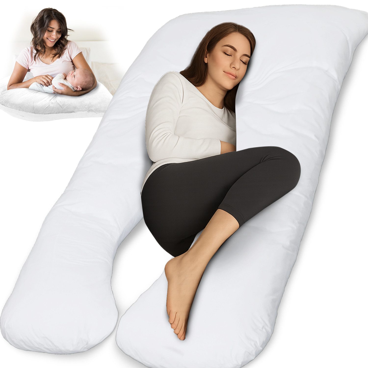 Stillkissen Schwangerschaftskissen XXL, Seitenschläferkissen, Pregnancy pillow