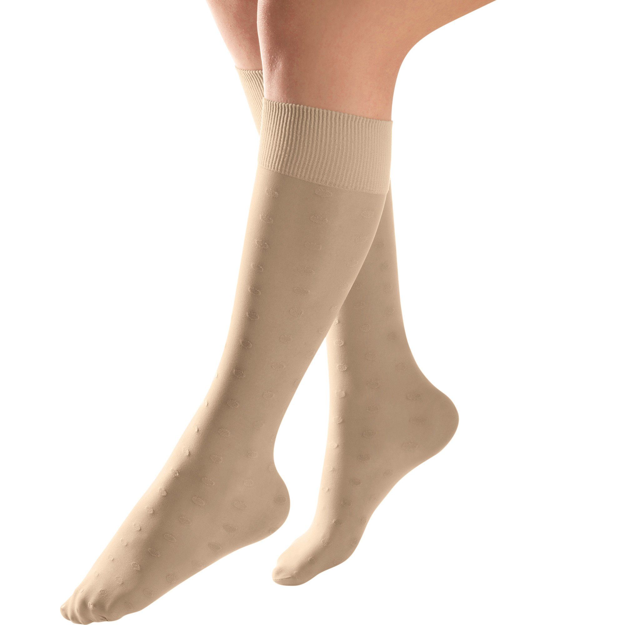 Kniestrümpfe beige 3 1x Medovital Uni: Paar Damen-Stütz-Kniestrümpfe