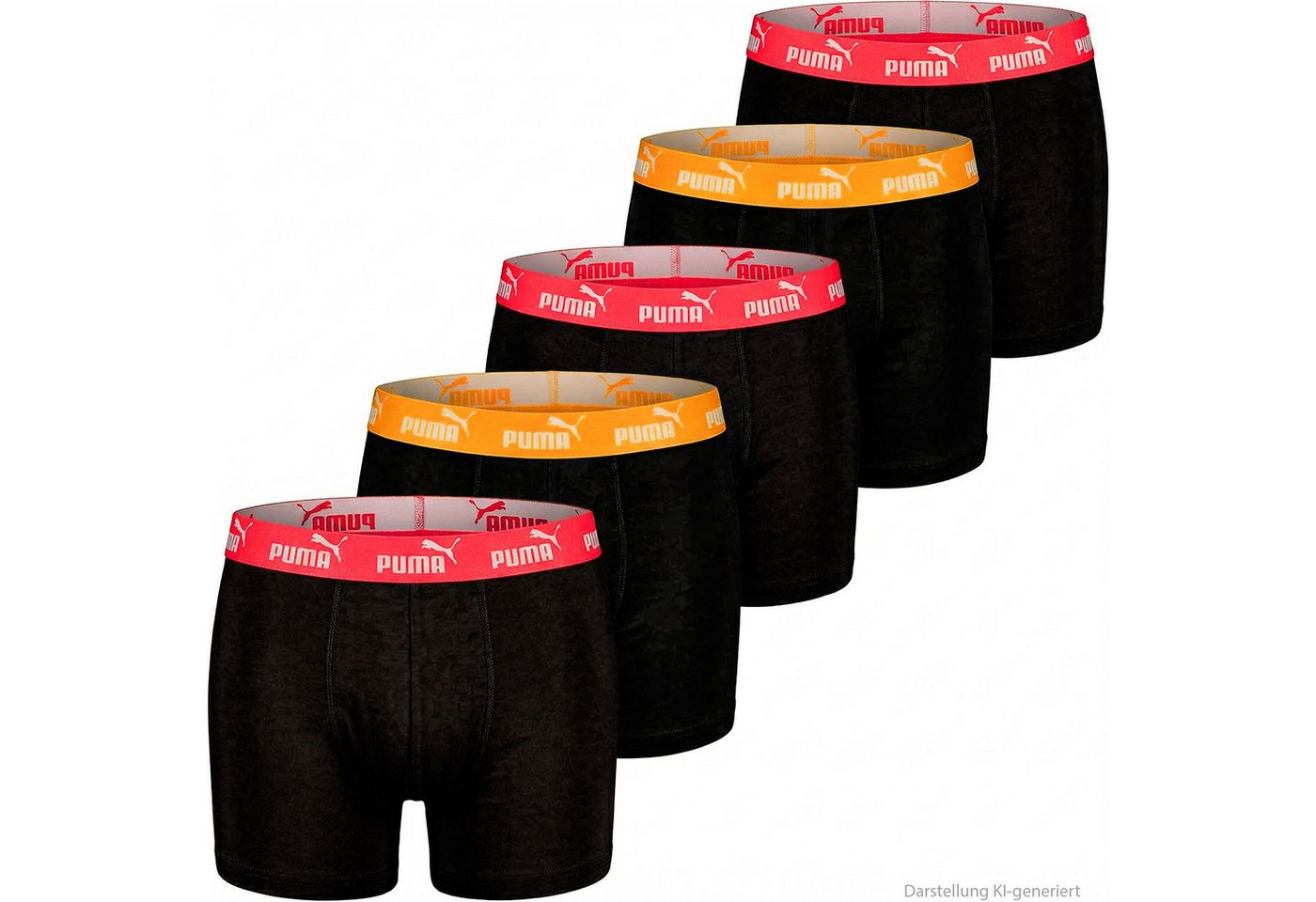 PUMA BODYWEAR Boxershorts (5er-Pack) mit umlaufendem Puma-Logo am Bund