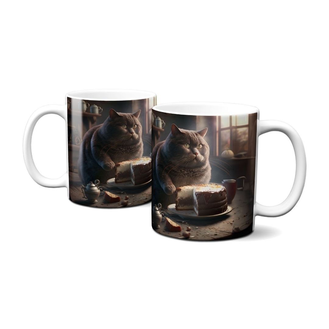 Hungrige Hustling Hustling Tasse Sharks® mit Geschenk, - ml - Katze Sharks Tasse Tiermotiv 330