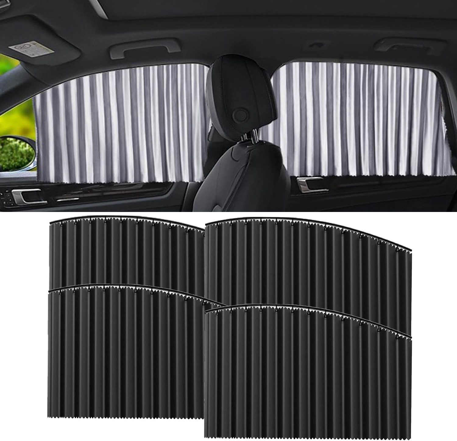 Coonoor Autosonnenschutz 4-teiliges Autosonnenschutzset, Auto-Schiebesonnen günstig online kaufen