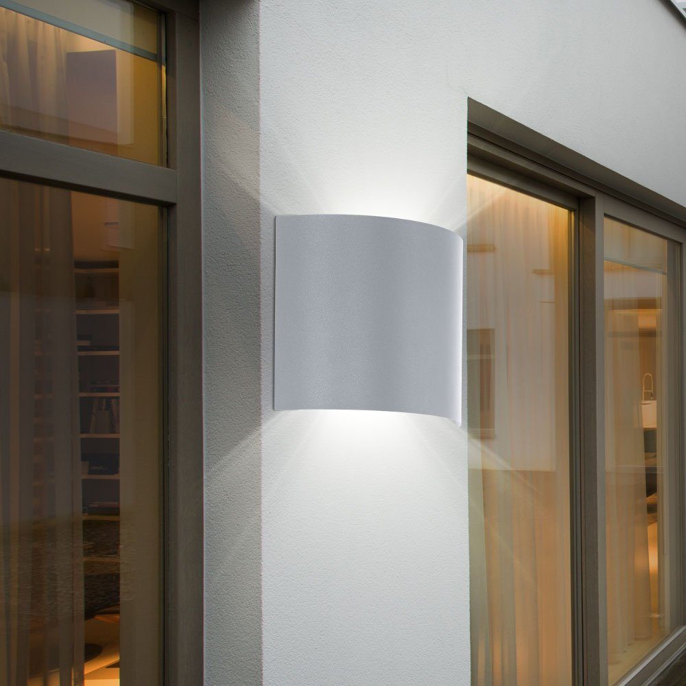 Down Leuchte and EGLO inklusive, Lampe Außen Stahl Wand Beleuchtung LED Robuste Leuchtmittel Warmweiß, Up Außen-Wandleuchte,