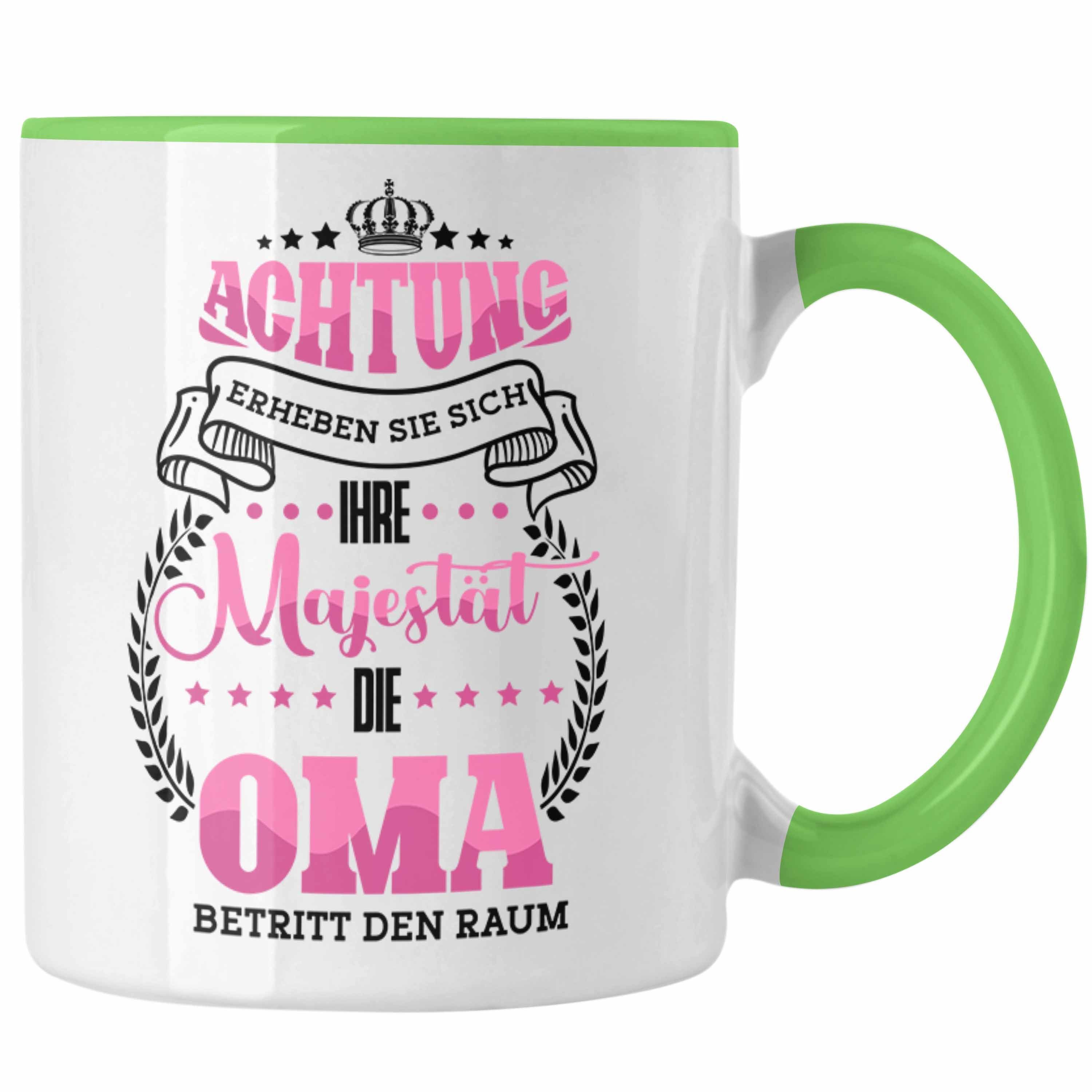 Trendation Tasse Lustige Tasse für Oma Geschenk für Geburtstag Weihnachten Spruch Grün | Teetassen