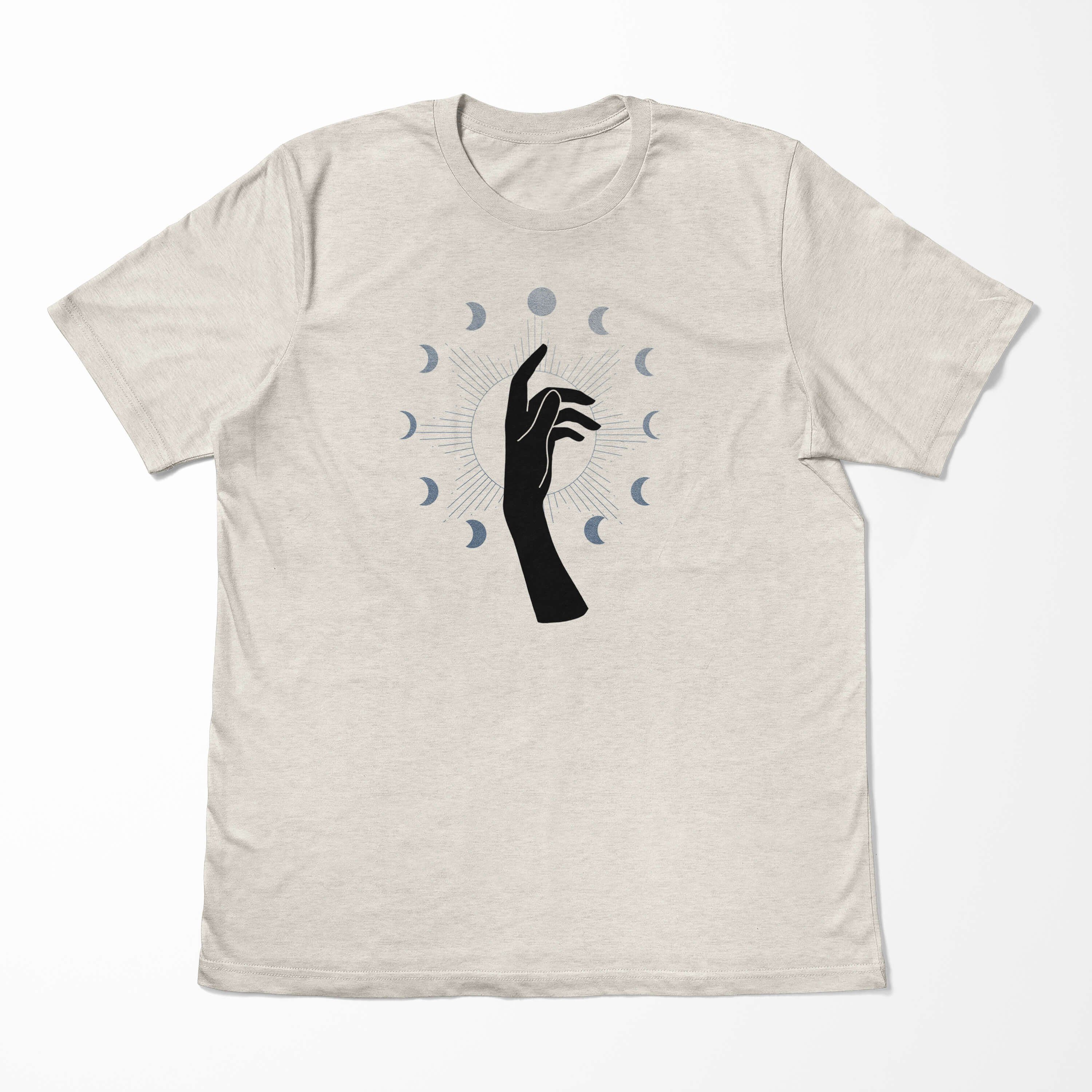 Bio-Baumwolle Motiv gekämmte Sinus T-Shirt Nachhaltig T-Shirt Shirt Ökomod 100% Hand Astrologie Art Mondzyklus Herren (1-tlg)