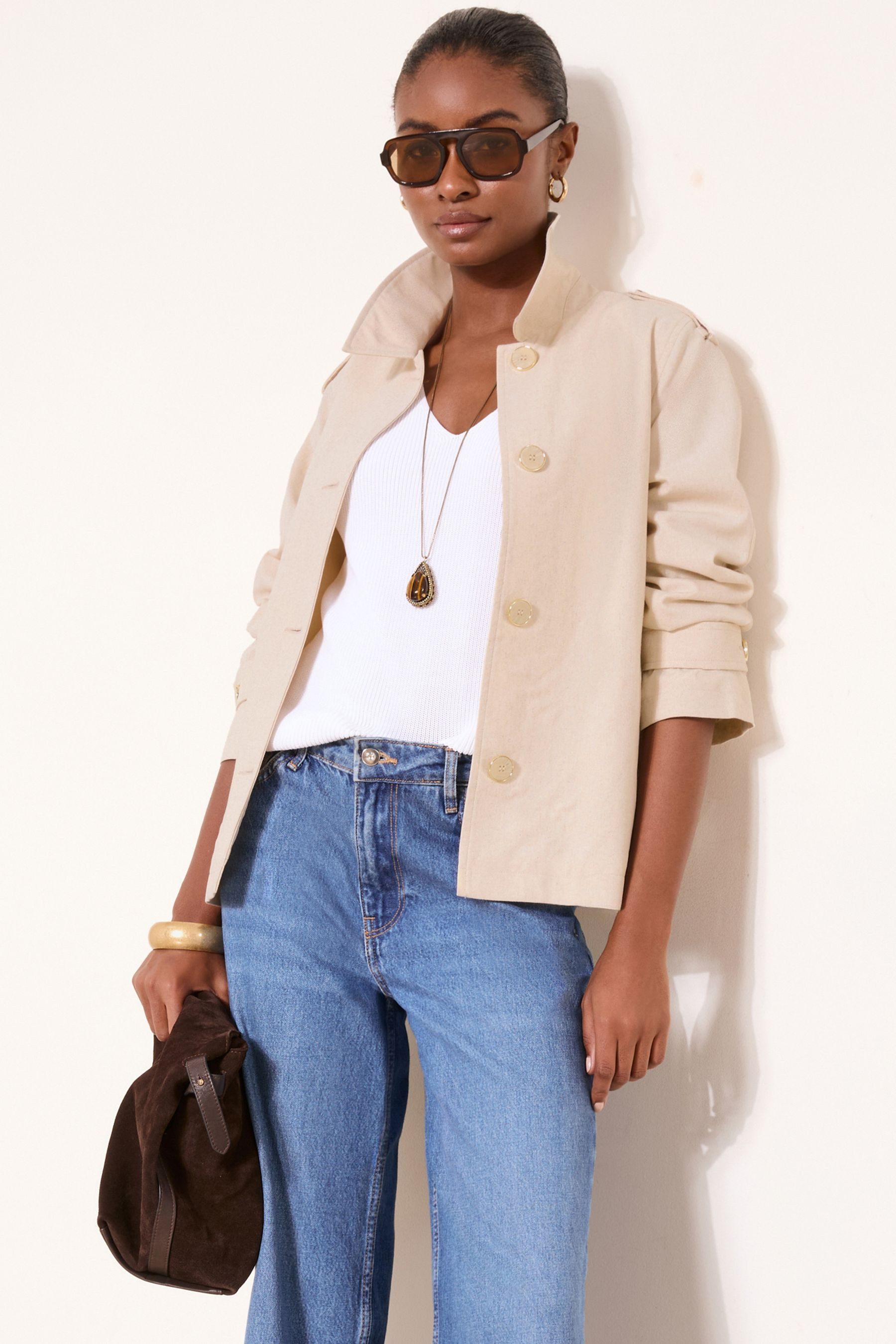 LIPSY Kurzmantel Lipsy Kurzer Trenchcoat, Regular (1-tlg)