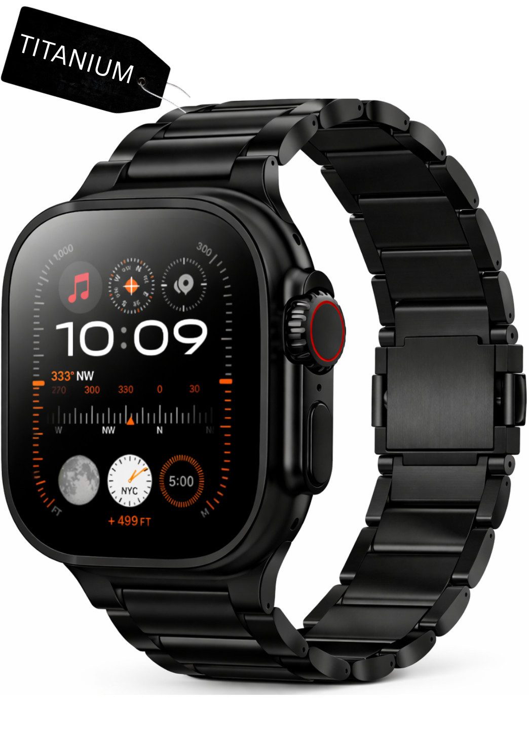 S&T Design Smartwatch-Armband Titanium Armband Titan für Apple Watch Magnetisch, Premium Titan Armband für Apple Watch Ultra 38/40/41/42/44/45/49mm