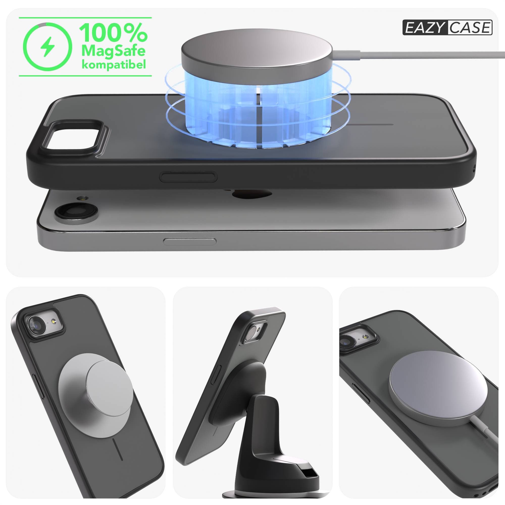 EAZY CASE Handyhülle Slim Outdoor MagSafe Case für Apple iPhone 16e 6,1 Zoll, Dünne Outdoor Hülle mit MagSafe & starkem Schutz in Schwarz