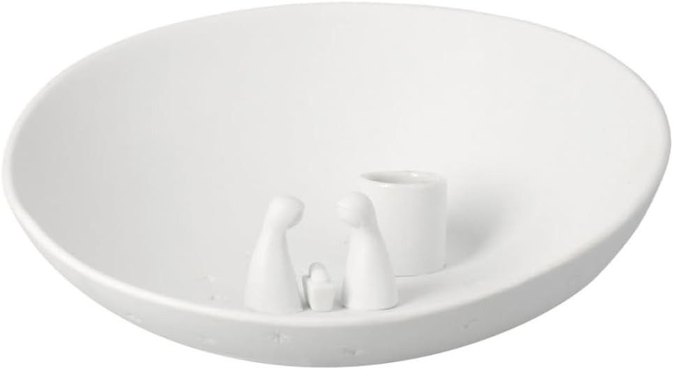 Räder Design Kerzenhalter räder Kerzenschale Krippe groß 9 cm x 17 cm aus Porzellan / weiß