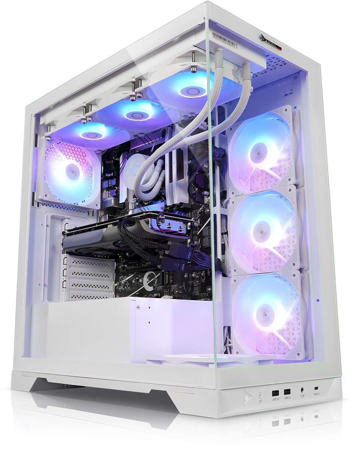 Kiebel Invader IX Gaming-PC (AMD Ryzen 7 AMD Ryzen 7 9800X3D, RTX 5080, 32 GB RAM, 2000 GB SSD, Wasserkühlung, WLAN, ARGB-Beleuchtung)