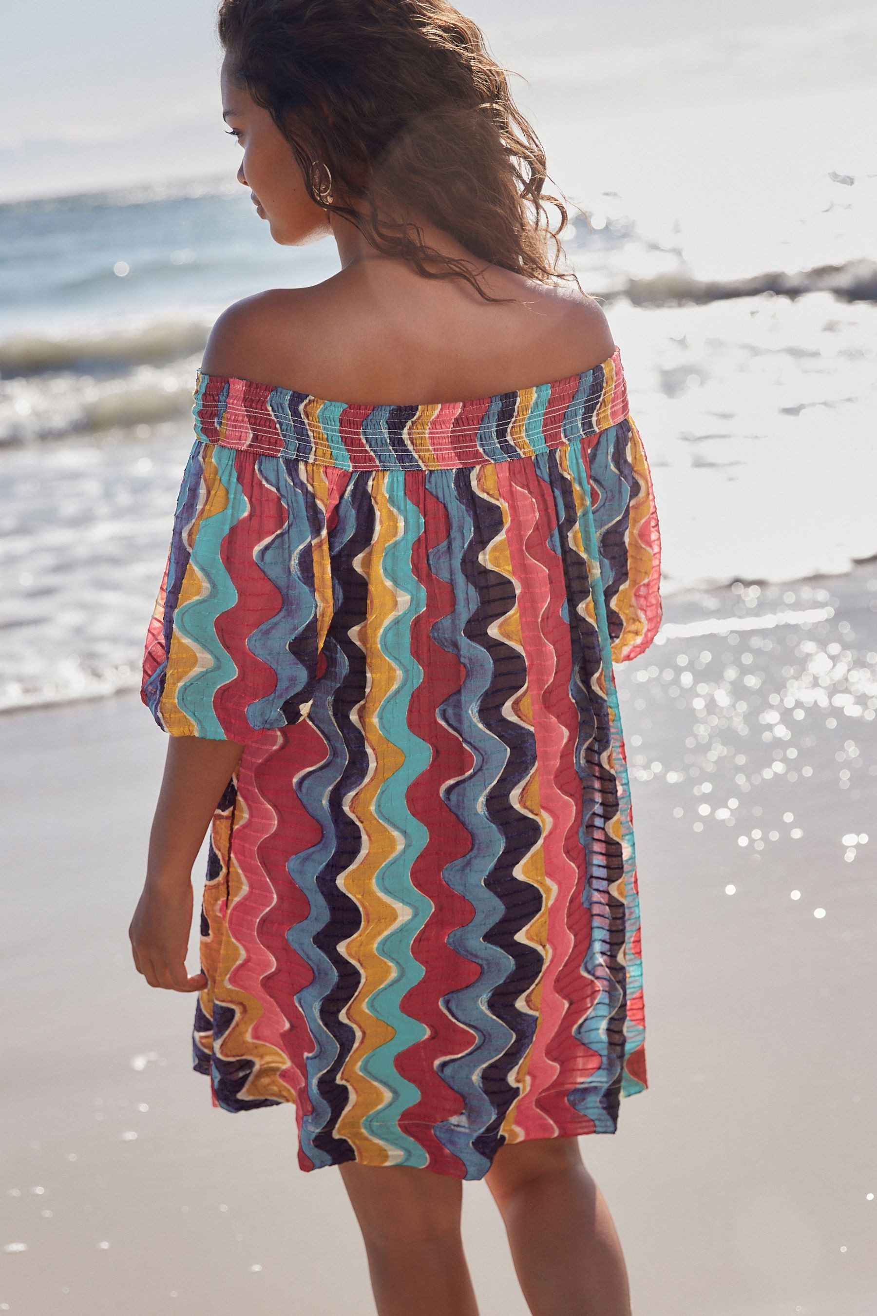 Next Bandeaukleid Strukturiertes Bandeau-Minikleid in Knitteroptik günstig online kaufen