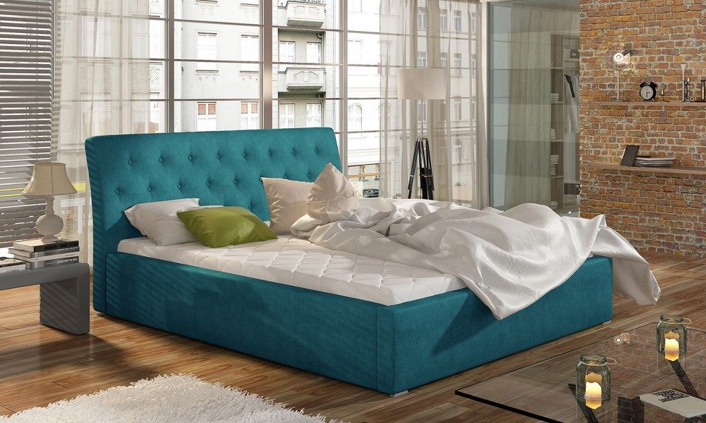 Xlmoebel Polsterbett Designer Doppelbett Luxus Design Grün 180x200 cm (Doppelbett 180x200), Made in Europa