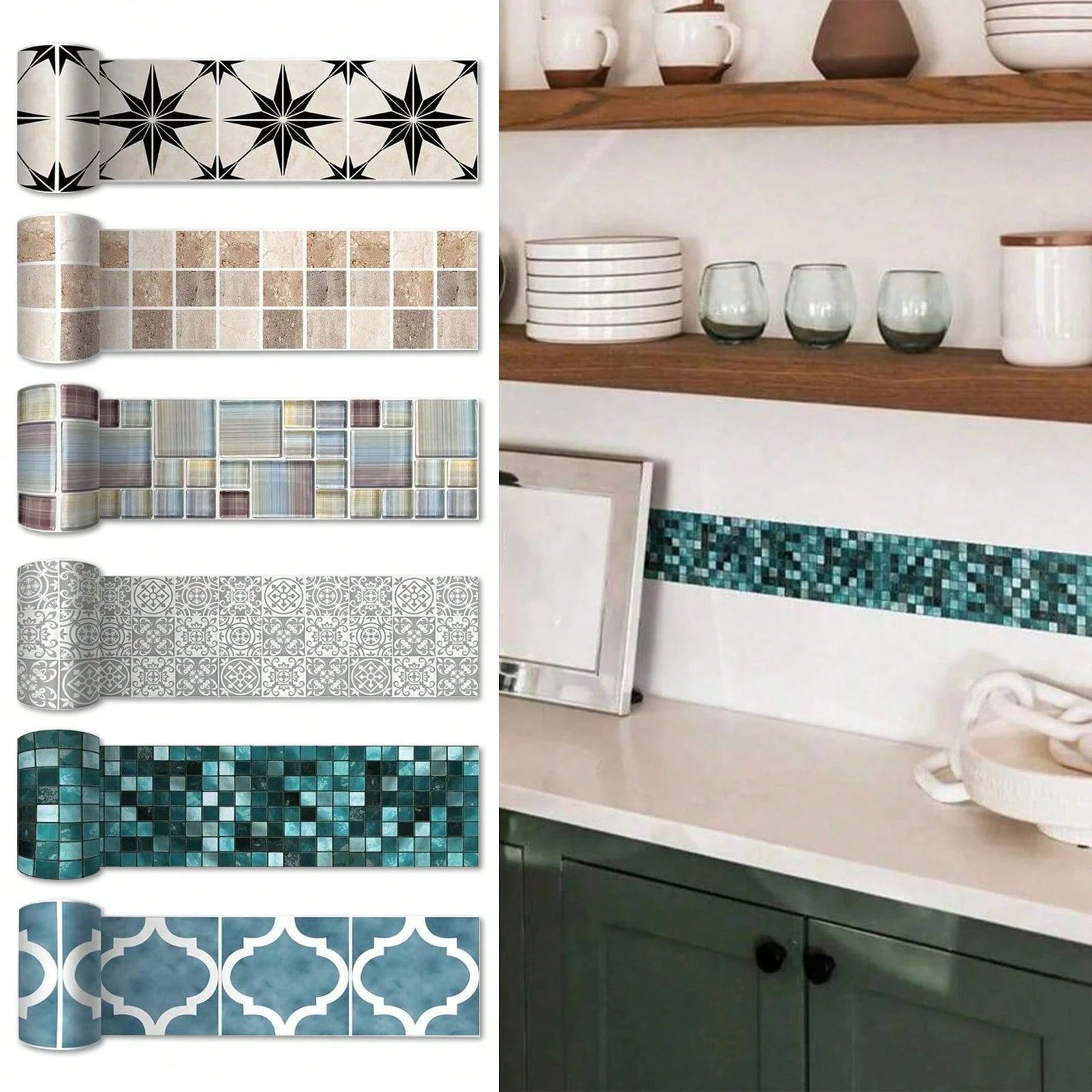 HomeBella Küchenrückwand Selbstklebende, abziehbare Wandtapete in Fliesenop günstig online kaufen