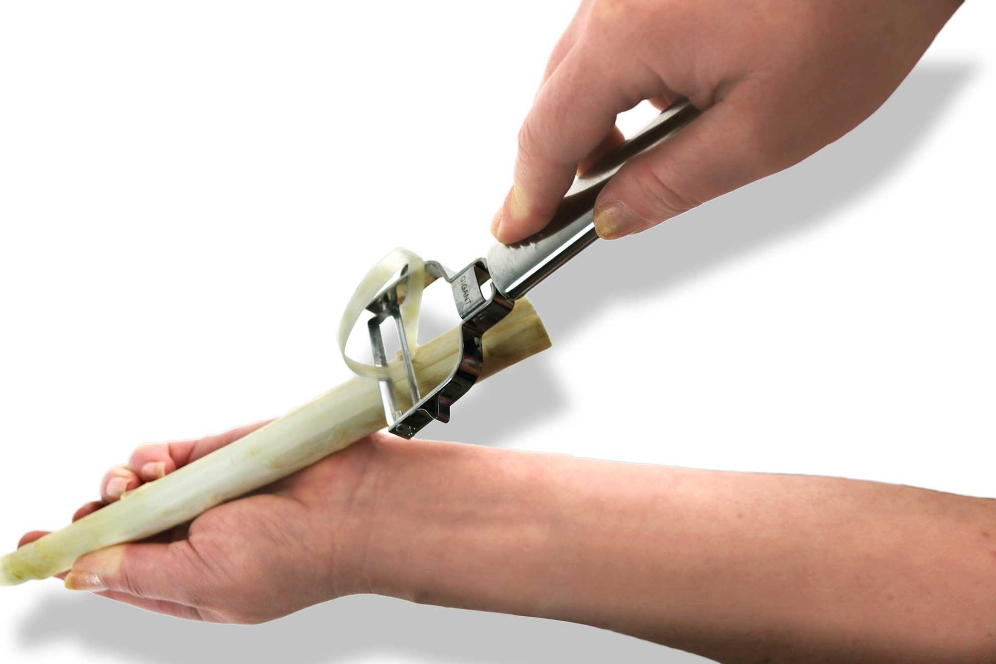 Muxel Gemüsehobel Spar-Schäler der Multi Gemüse-Schäler von Gigant Spargelschäler Kartof, Edelstahl, (Hobelset, 1-St), Zackenklinge schneidet in beide Richtungen