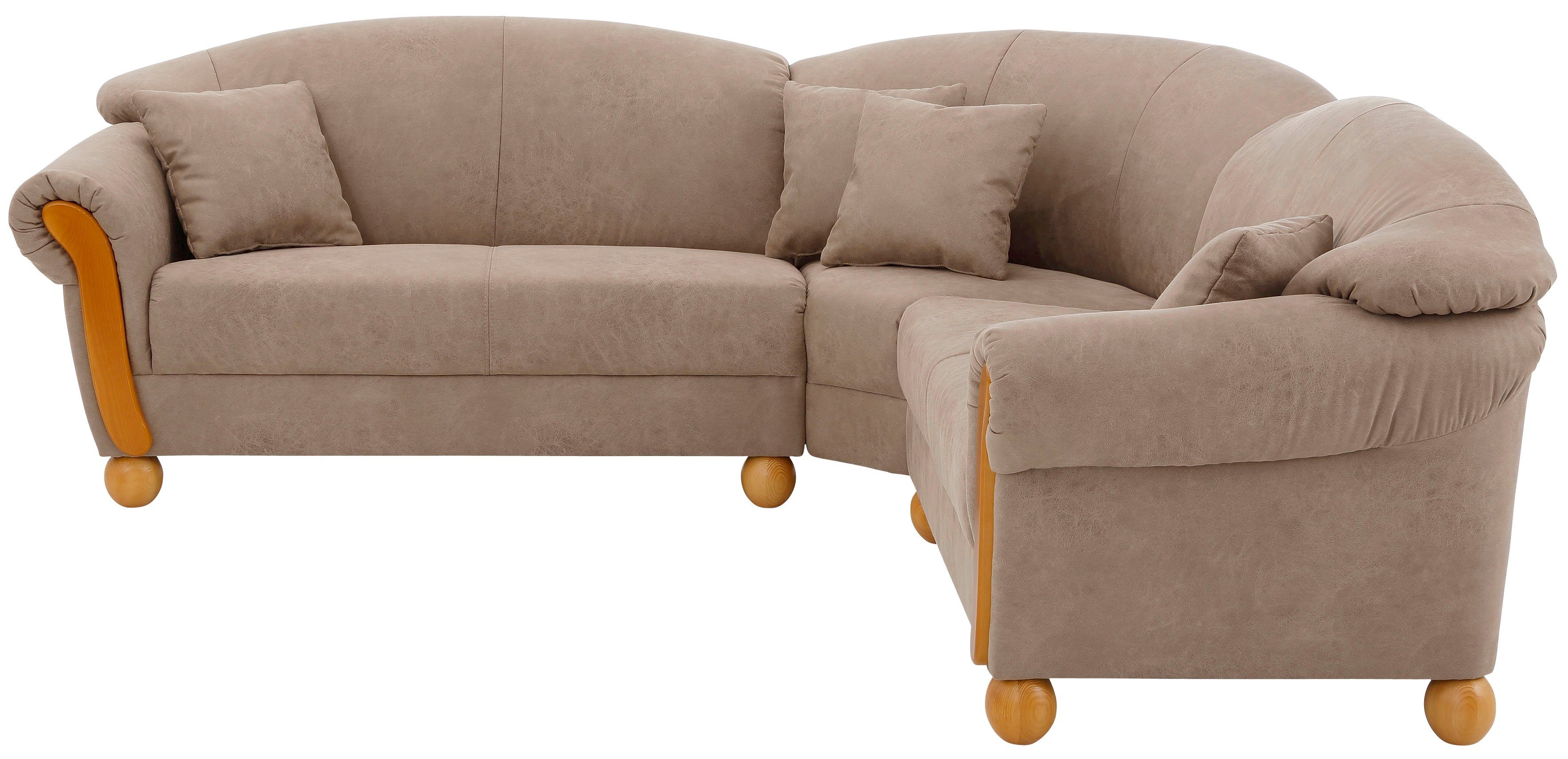 Home affaire Ecksofa Milano Vintage, L-Form, mit Federkern, Bezug in Lederoptik, incl. 4 Zierkissen