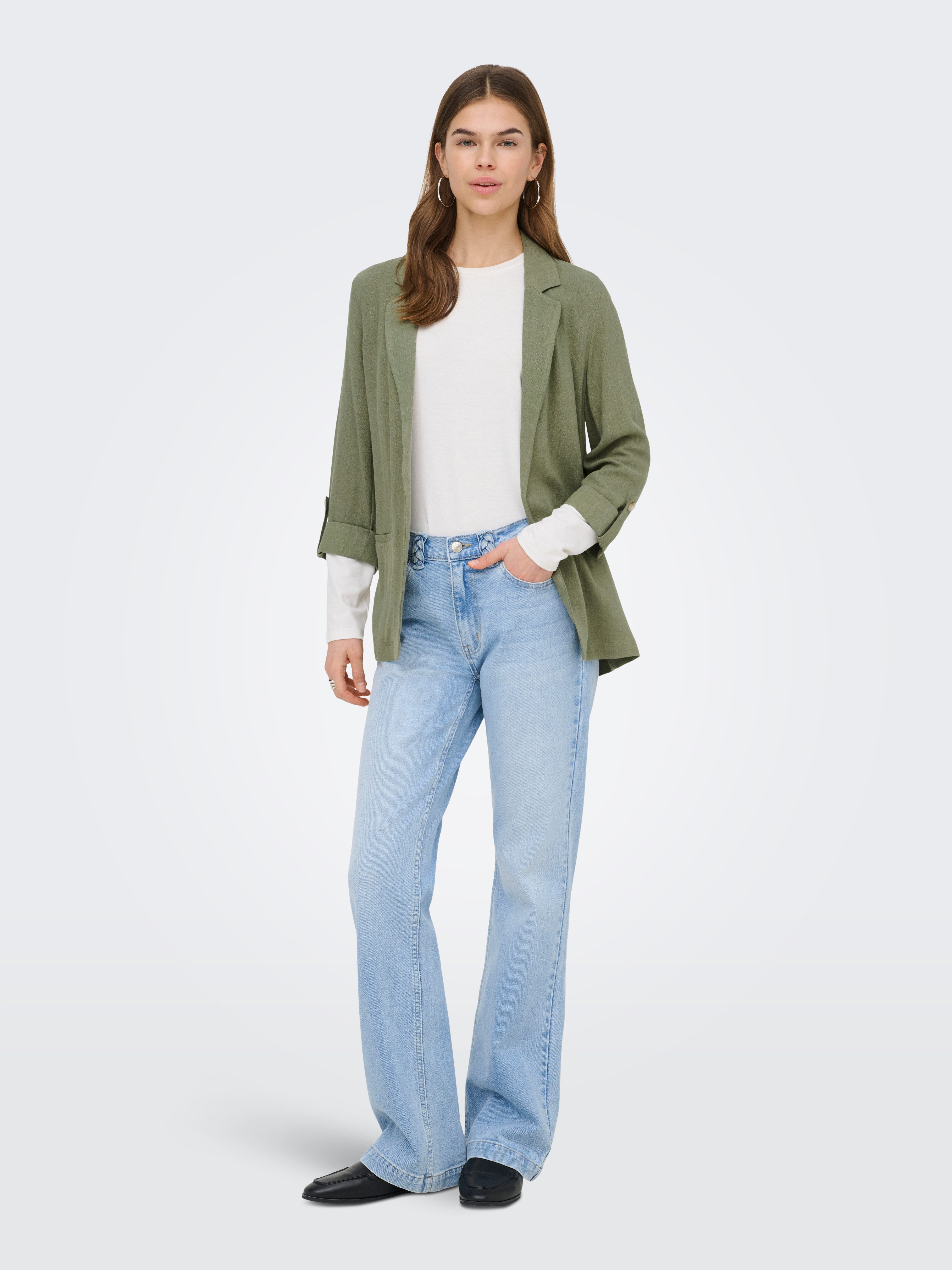 ONLY Longblazer ONLSIESTA 3/4 OPEN LIN BL BLAZE TLR NOOS – Bild 4 von 5