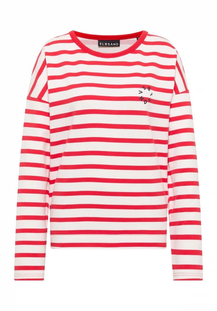 Elbsand Sweatjacke Sweatshirt Elva ELBSAND Cloud White_Barberry_stripe günstig online kaufen