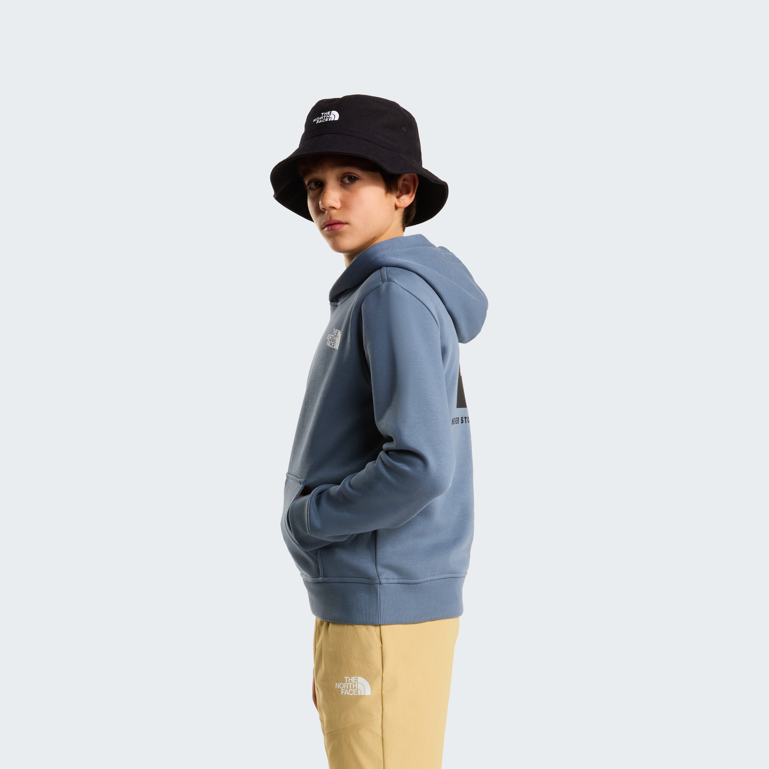The North Face Kapuzensweatshirt TEEN BOX NSE REGULAR HOODIE mit Logos auf Vorder- und Rückseite, aus Baumwolle, mit Rippbündchen