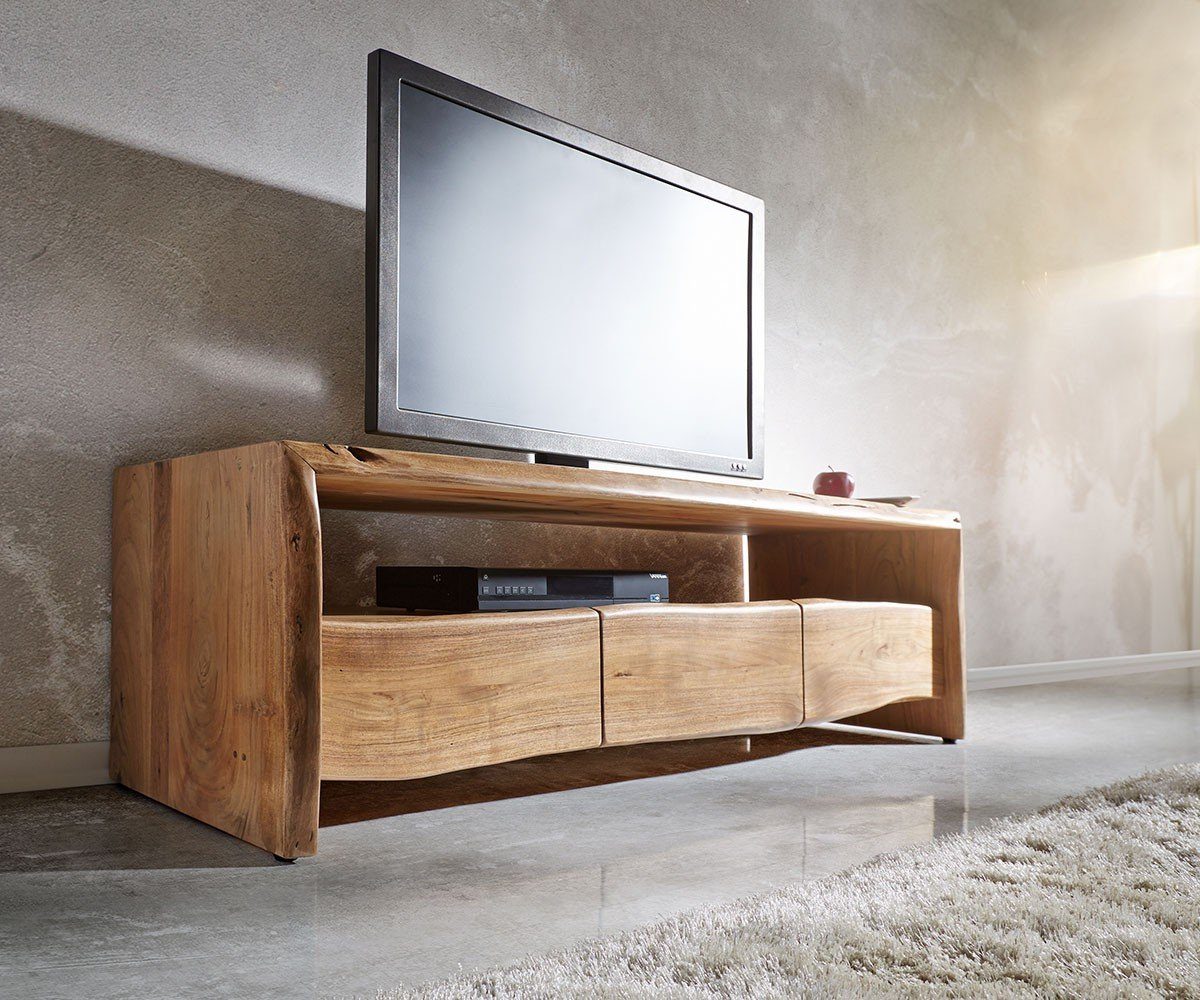 DELIFE Lowboard Live-Edge, Akazie Natur 145 günstig online kaufen