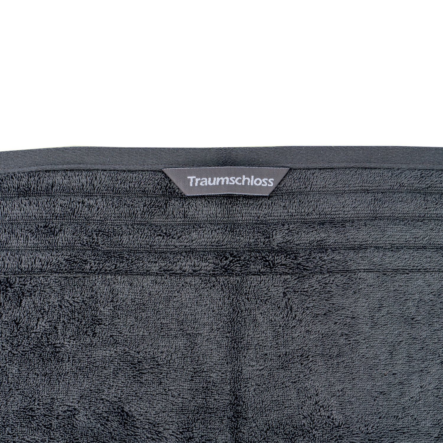 amerikanische dunkelgrau Frottier (1-St), Baumwolle mit 600g/m² Traumschloss Premium-Line, Supima Gästehandtuch 100%