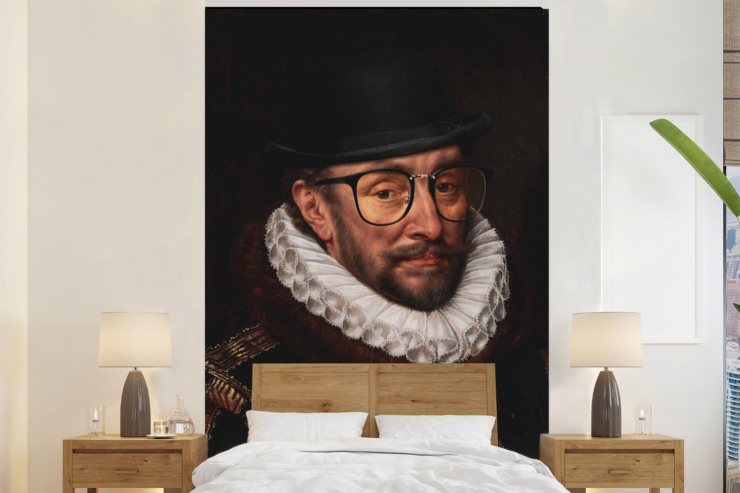 MuchoWow Fototapete Wilhelm von Oranien - Adriaen Thomasz - Bril, Matt, bedruckt, (3 St), Montagefertig Vinyl Tapete für Wohnzimmer, Wandtapete