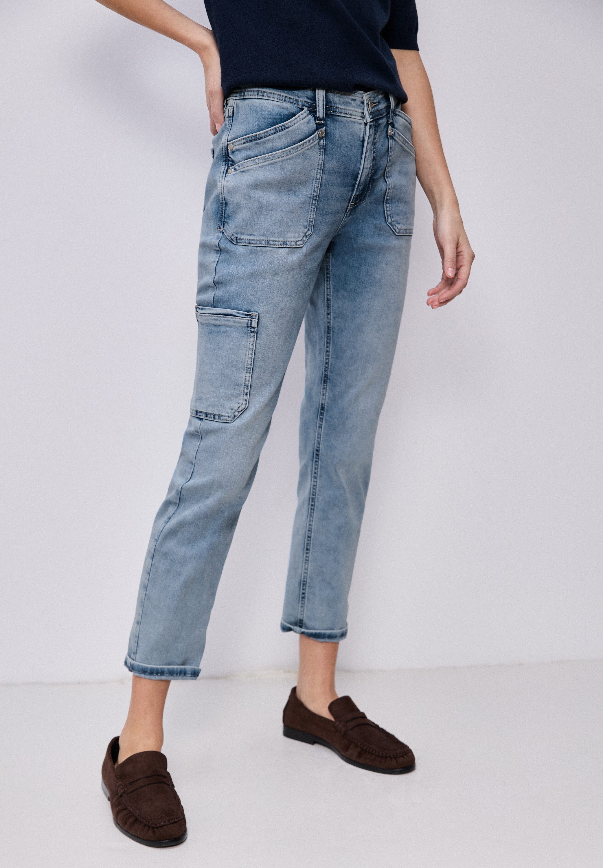 STREET ONE Slim-fit-Jeans im Cargo-Style günstig online kaufen