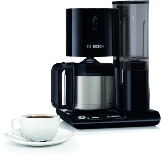 mit BOSCH Styline, Filterkaffeemaschine 1,1l Thermokanne 1x4, Papierfilter Kaffeekanne, TKA8A053