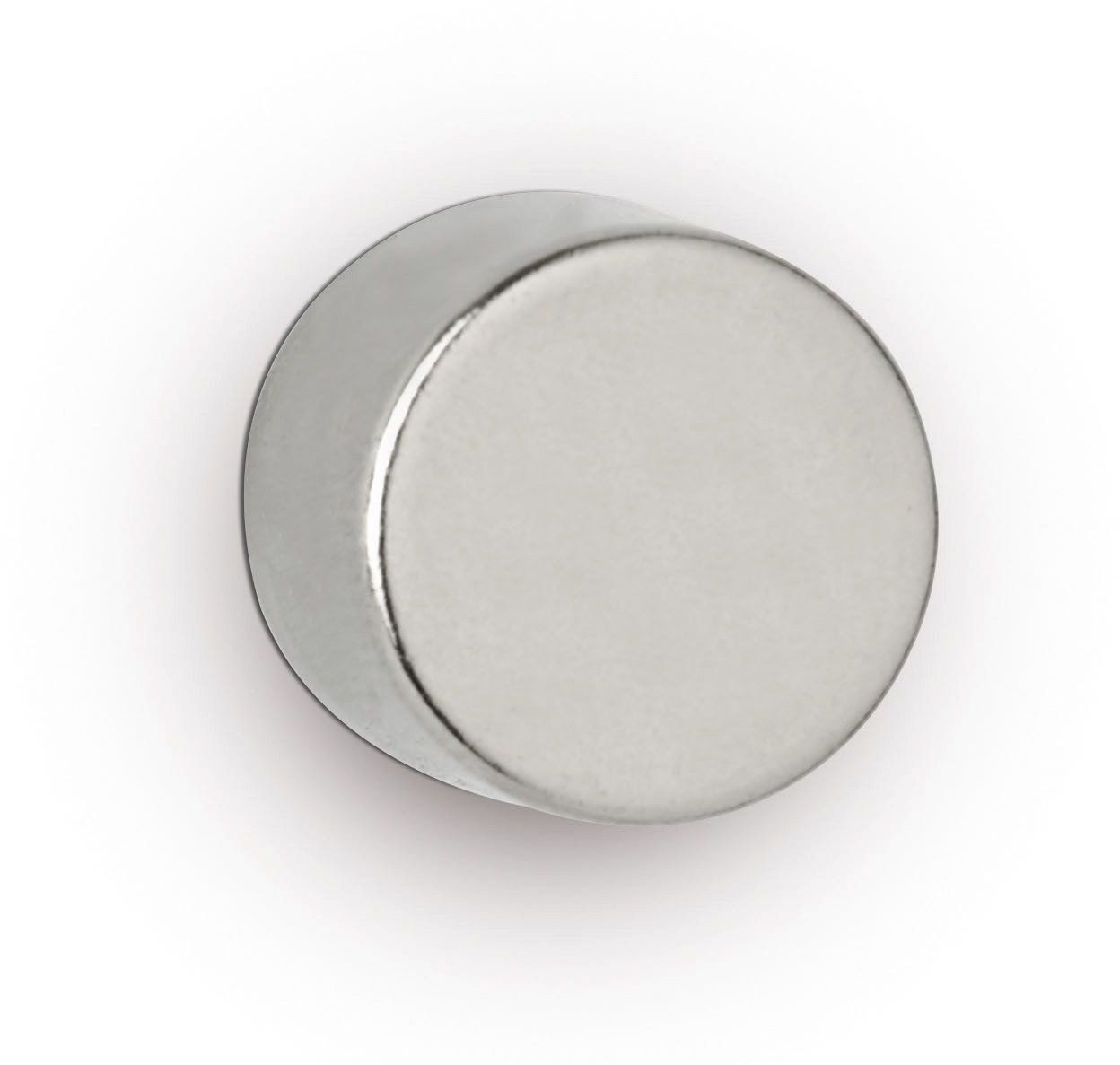 MAUL Magnet Neodym-Scheibenmagnet 10x12mm 5300g hellsilber VE=10 Stück (10 Stück)