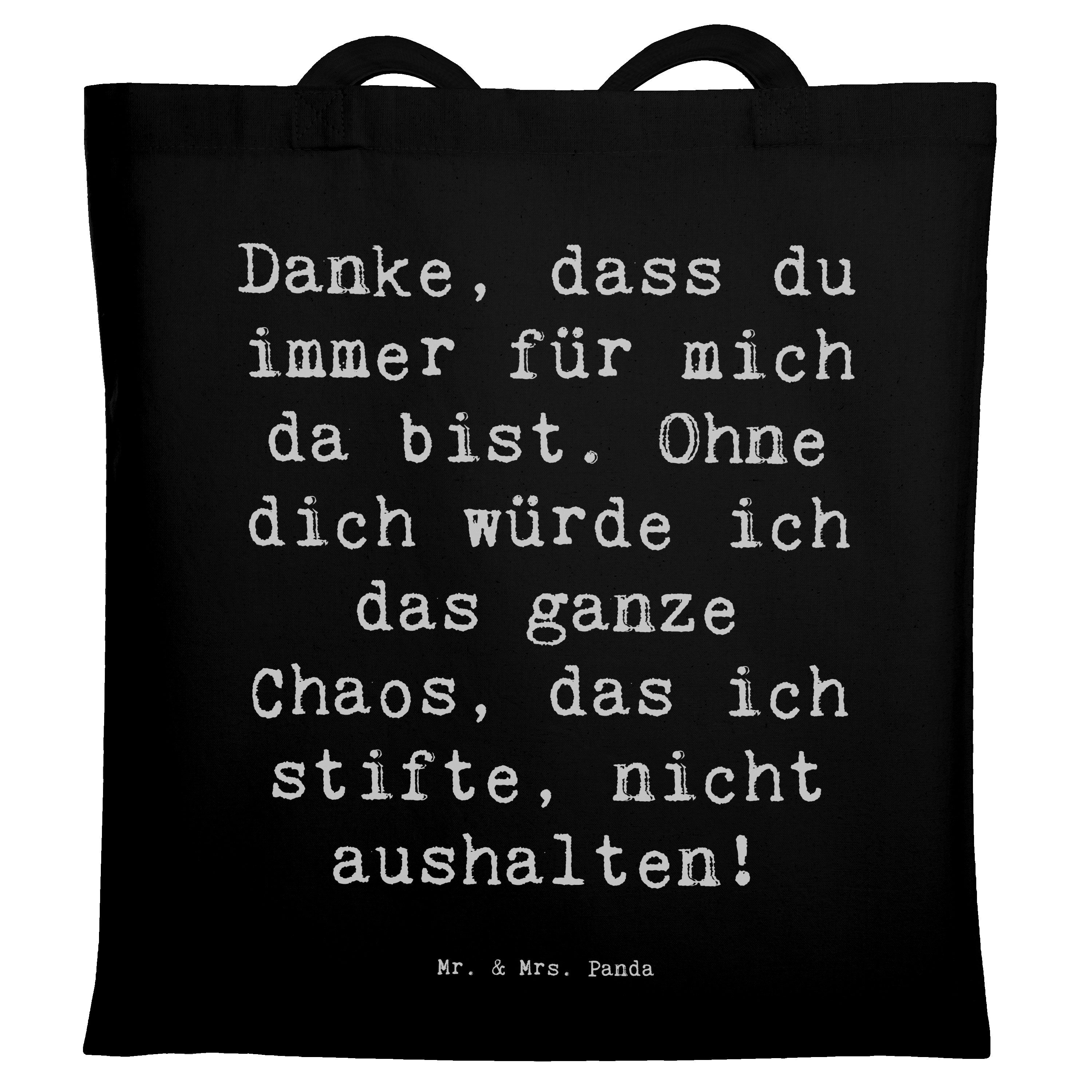 Tragetasche Spruch Dankbarkeit für Freundschaft - Schwarz - Geschenk, du bist imm