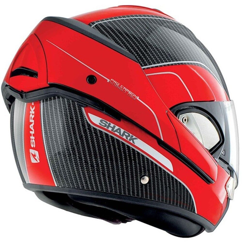 SHARK HELMETS Motorradhelm Shark Klapphelm Evoline Pro Carbon, schwarz/rot, Gr.XS