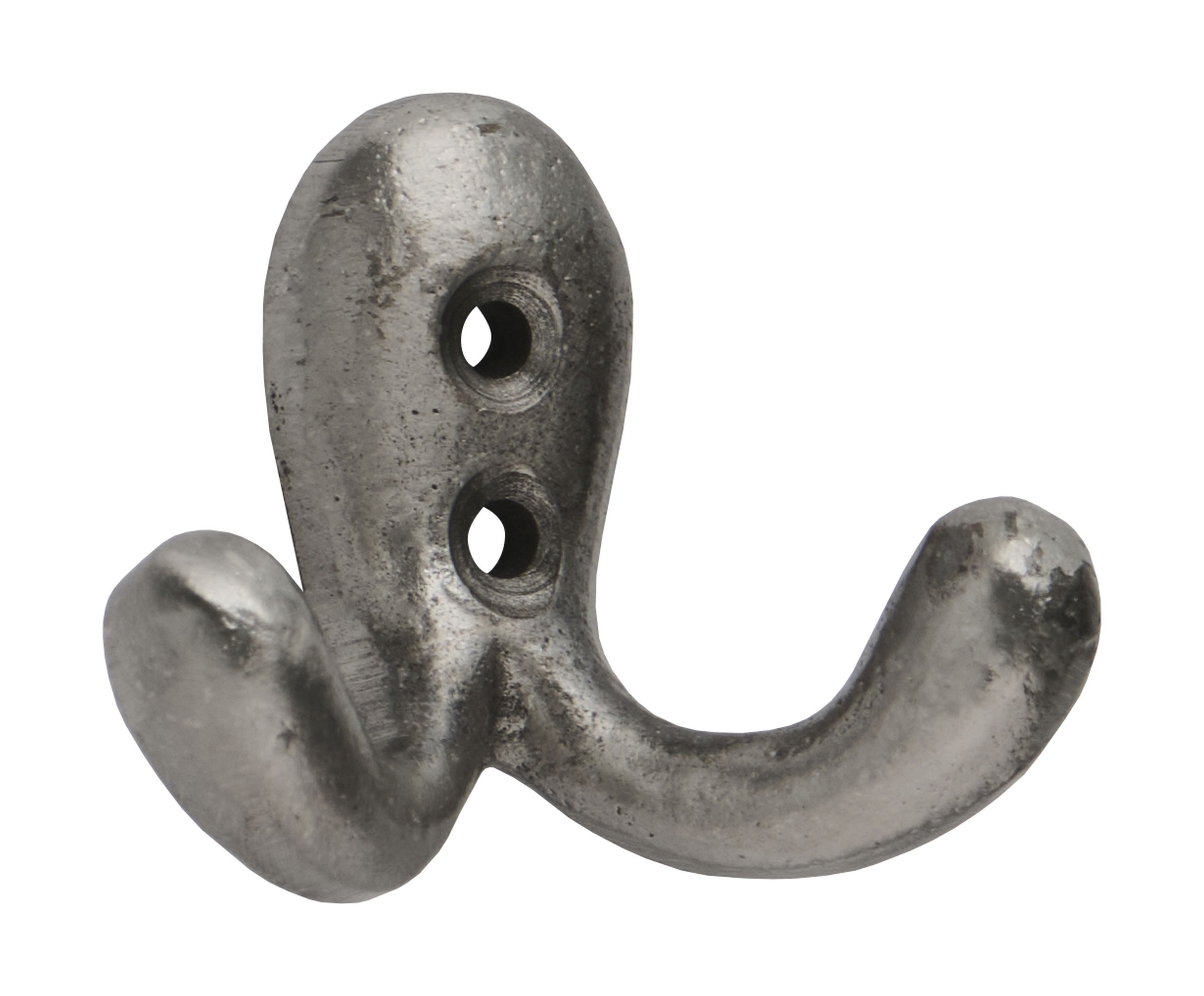 Ib Laursen Wandhaken Ib Laursen Doppelhaken Wandhaken Kleiderhaken Haken Metall Grau