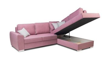 JVmoebel Ecksofa Modernes Altrosa Ecksofa mit Bettfunktion Luxus Couch Stilvoll, Made in Europe