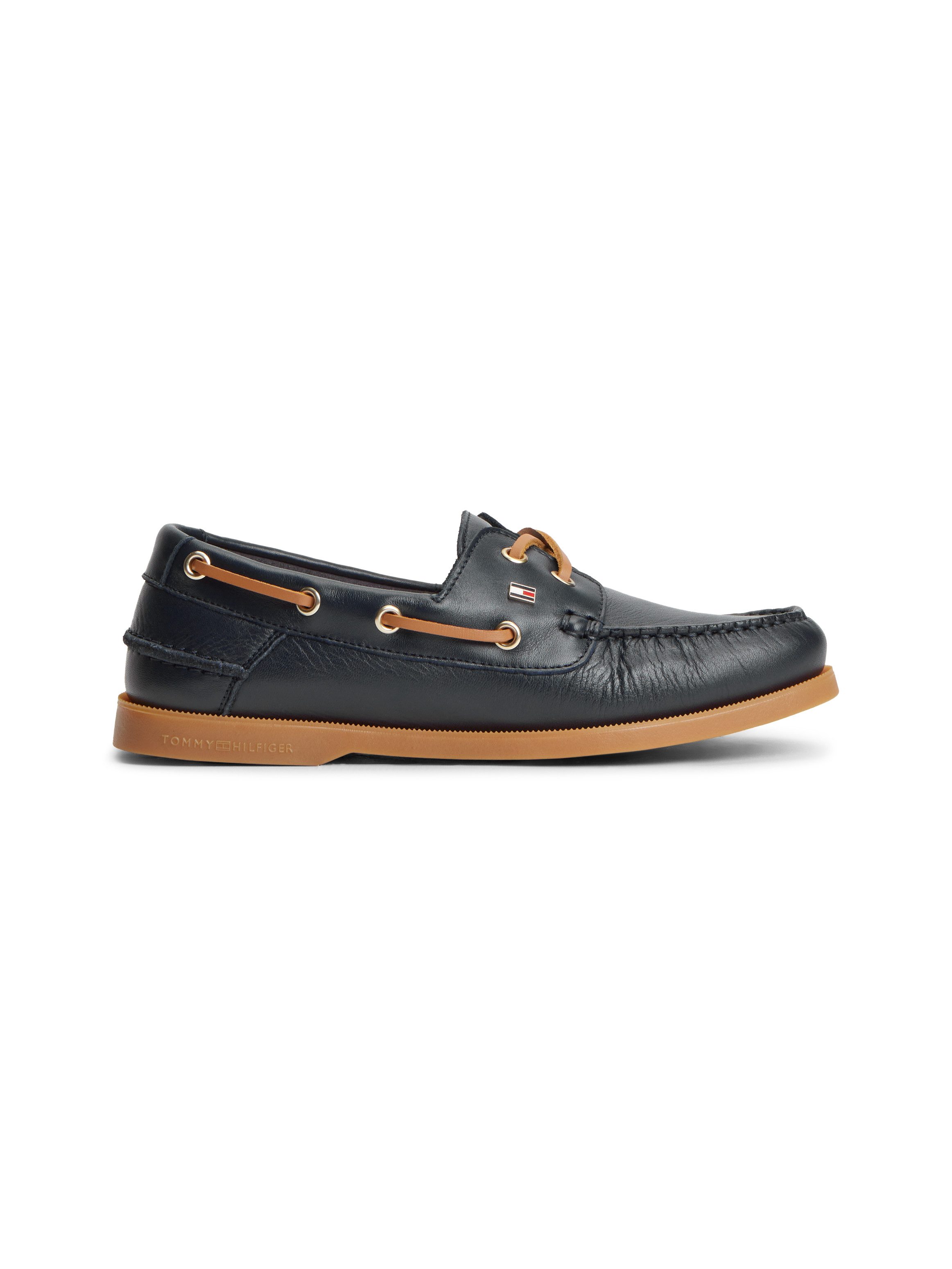 Tommy Hilfiger TH FLAG BOAT SHOE CORE LEATHER Bootsschuh Schnürschuh, Sommerschuh mit modischen Durchzügen – Bild 4 von 5