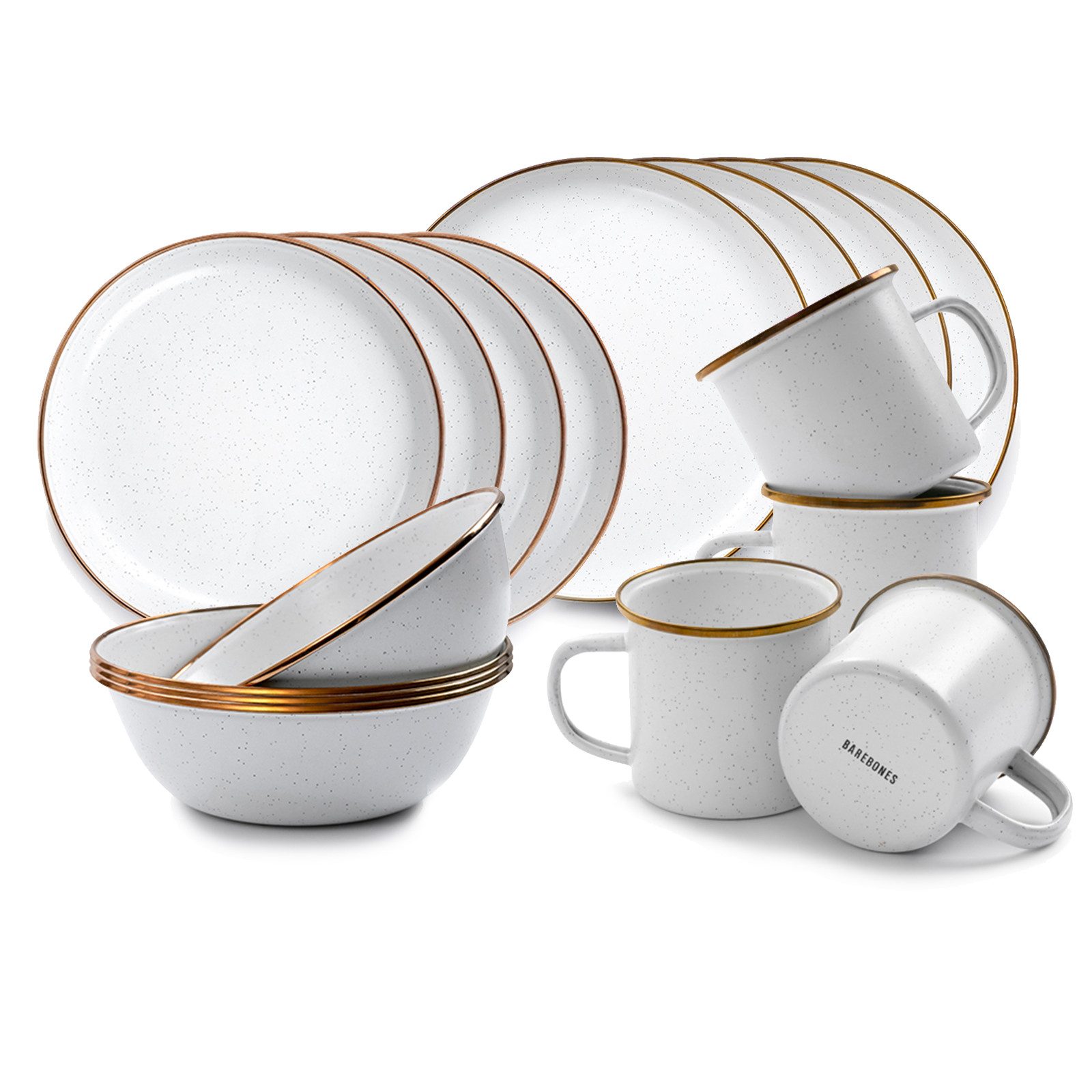 Geschirr-Set Emaille Campinggeschirr Set Teller Schüssel