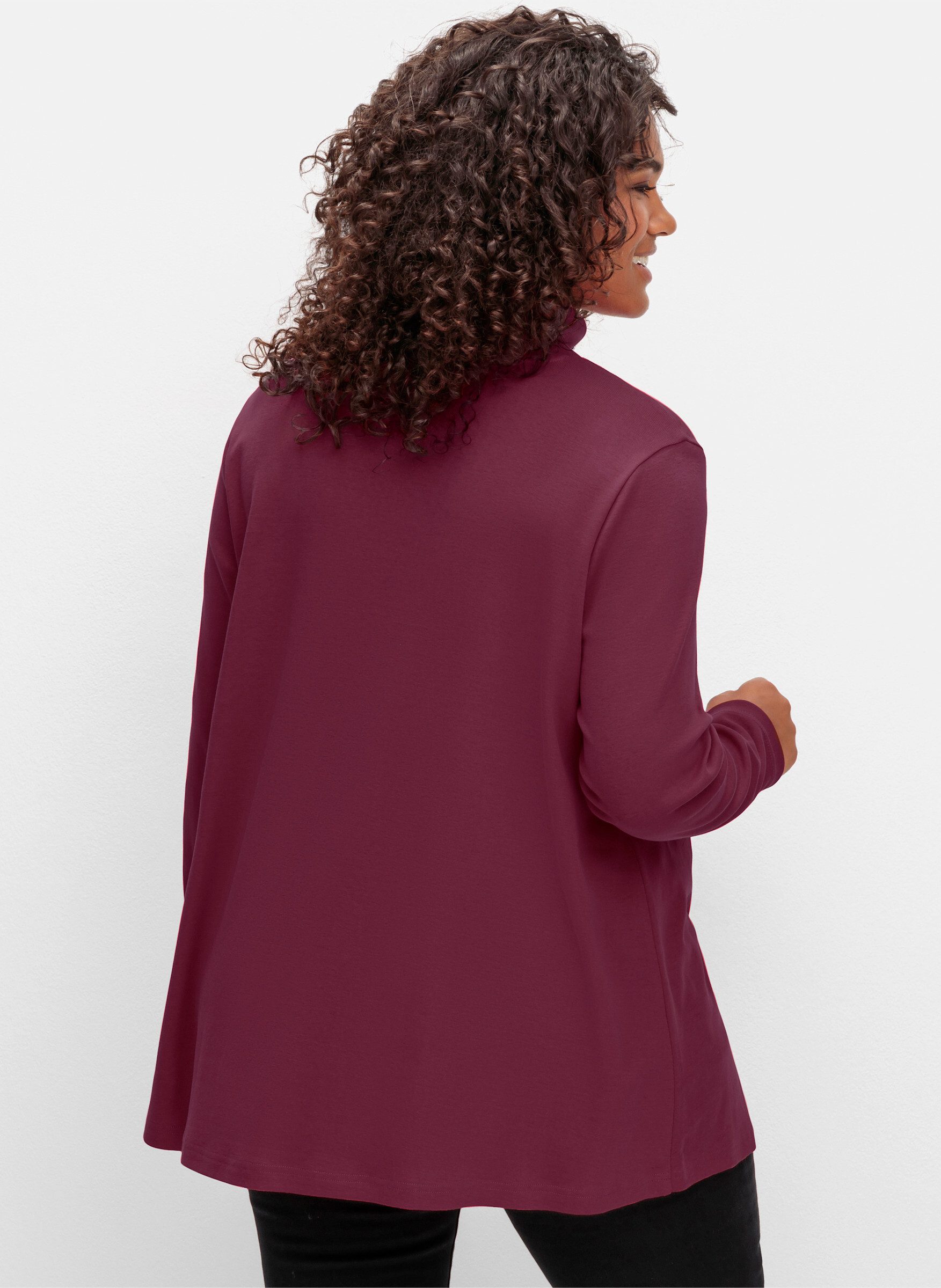 Sheego T-Shirt Rollkragenshirt . mit Rollkragen, in A-Linie günstig online kaufen